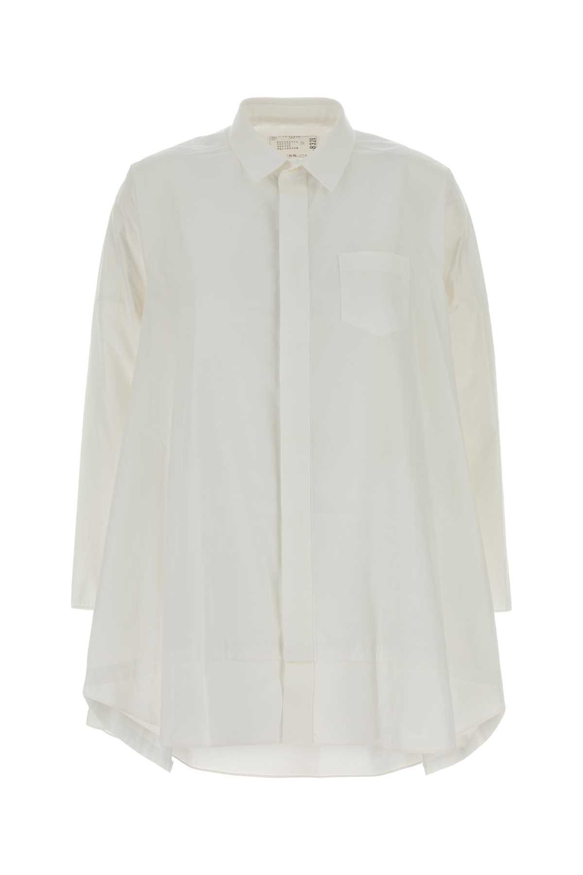 Sacai White Poplin Shirt Size M / US 6-8 / IT 42-44 - 1 Thumbnail