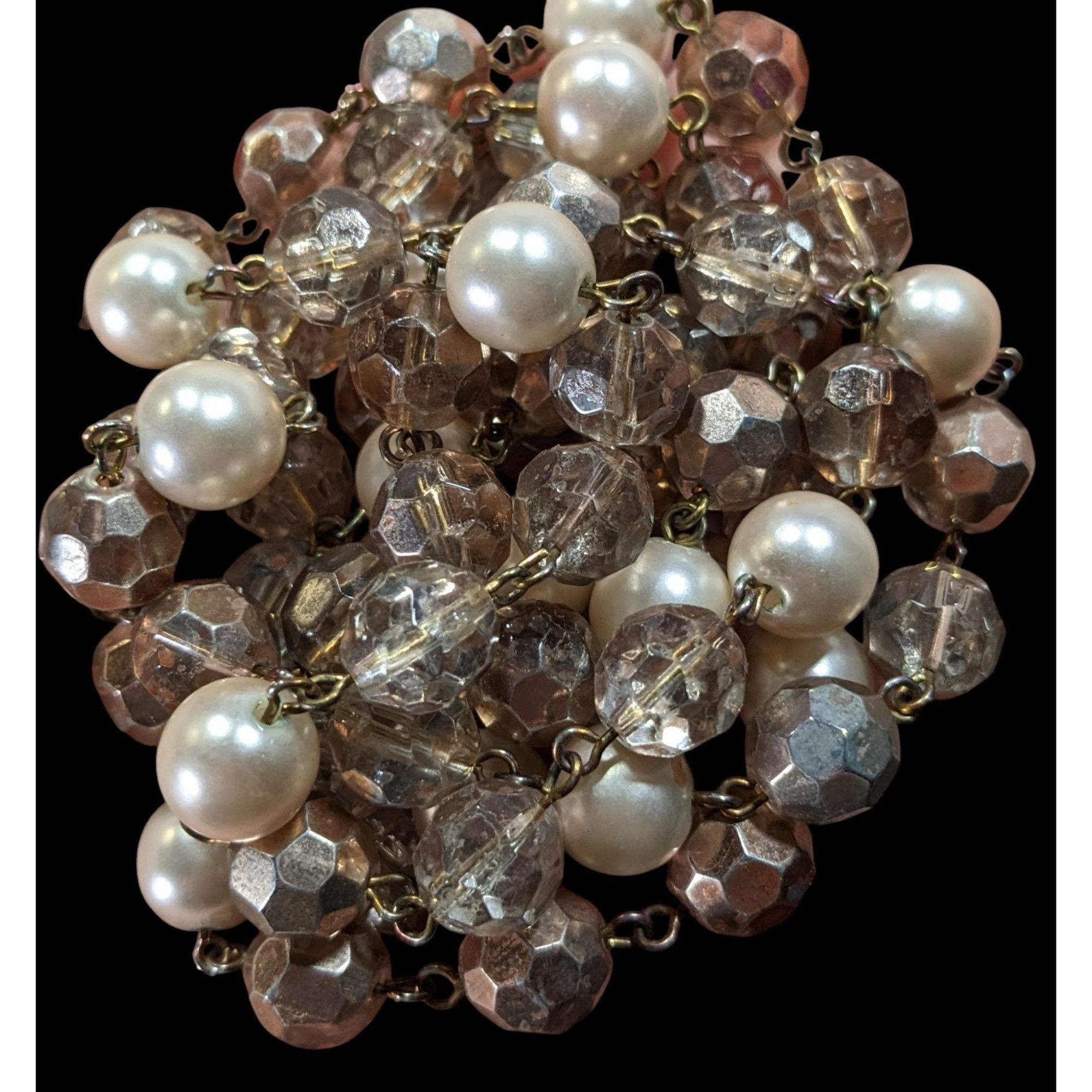 Other Vintage Elegant Glam Champagne Glass And Faux Pearl Beaded N Size ONE SIZE - 3 Thumbnail