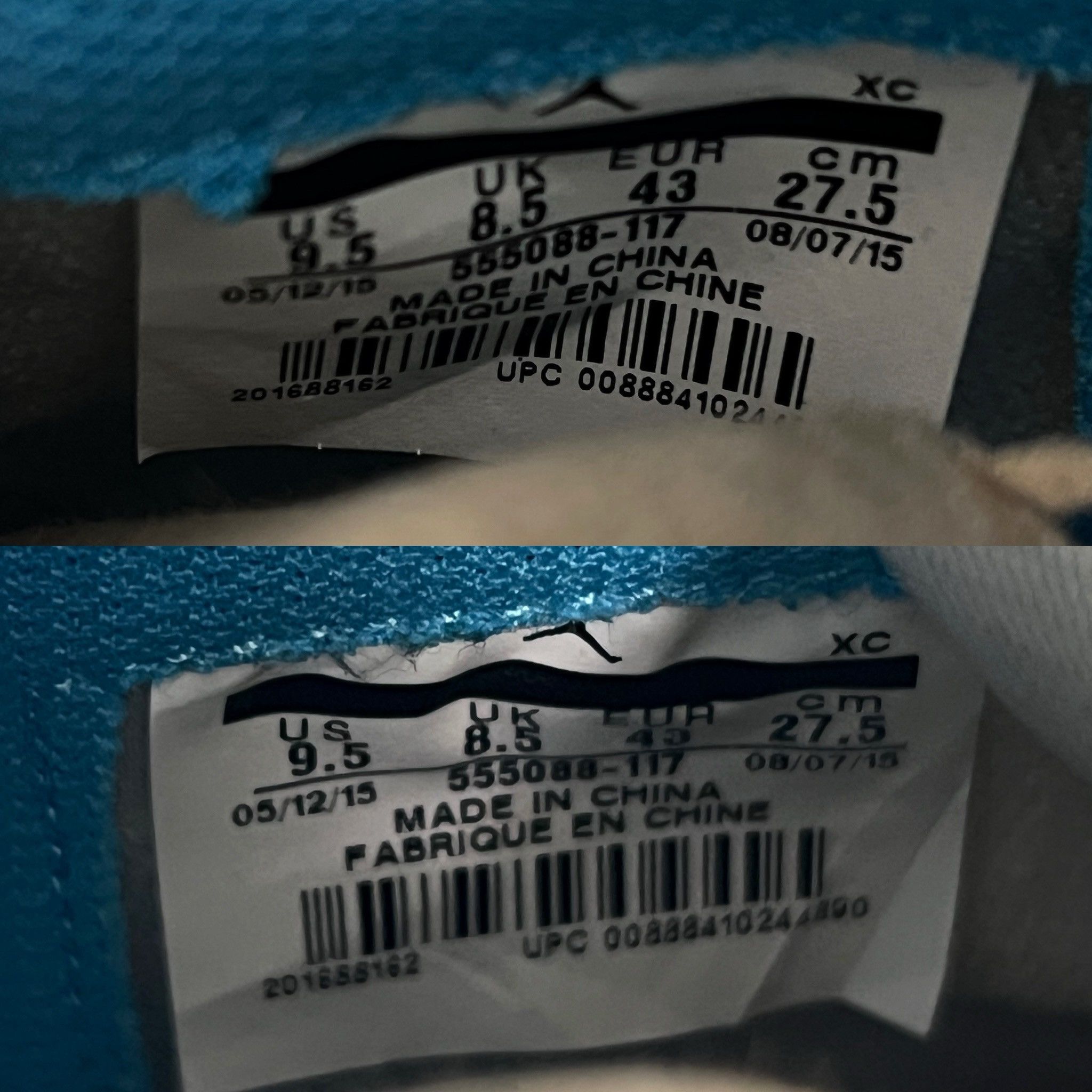 Nike Nike Air Jordan1 Retro High OG UNC (555088-117) Size US 9.5 / EU 42-43 - 9 Thumbnail