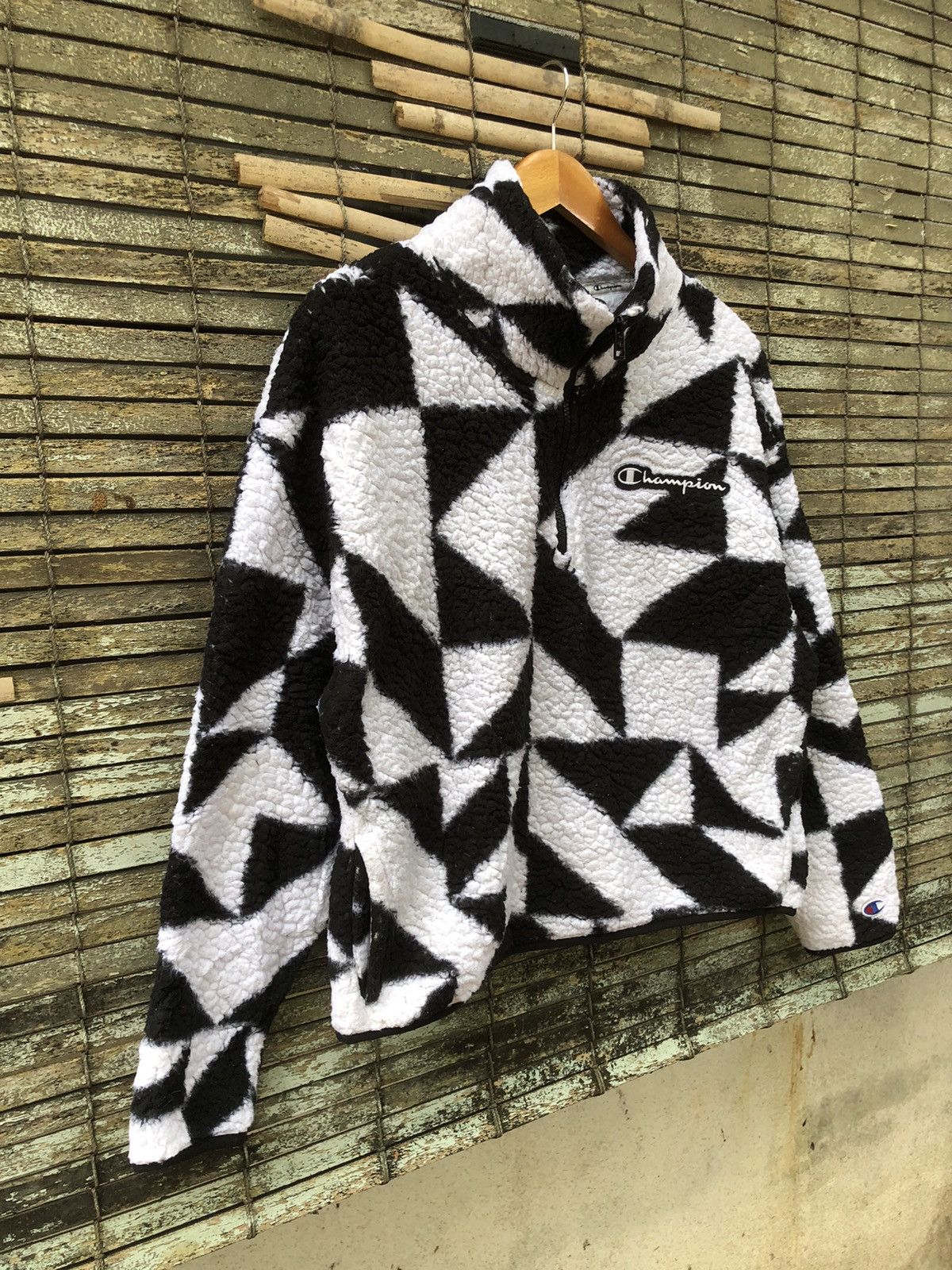 Japanese Brand × Vintage Vintage Champion Sherpa Quater Zip Fleece Sweatshirt Size US L / EU 52-54 / 3 - 2 Thumbnail
