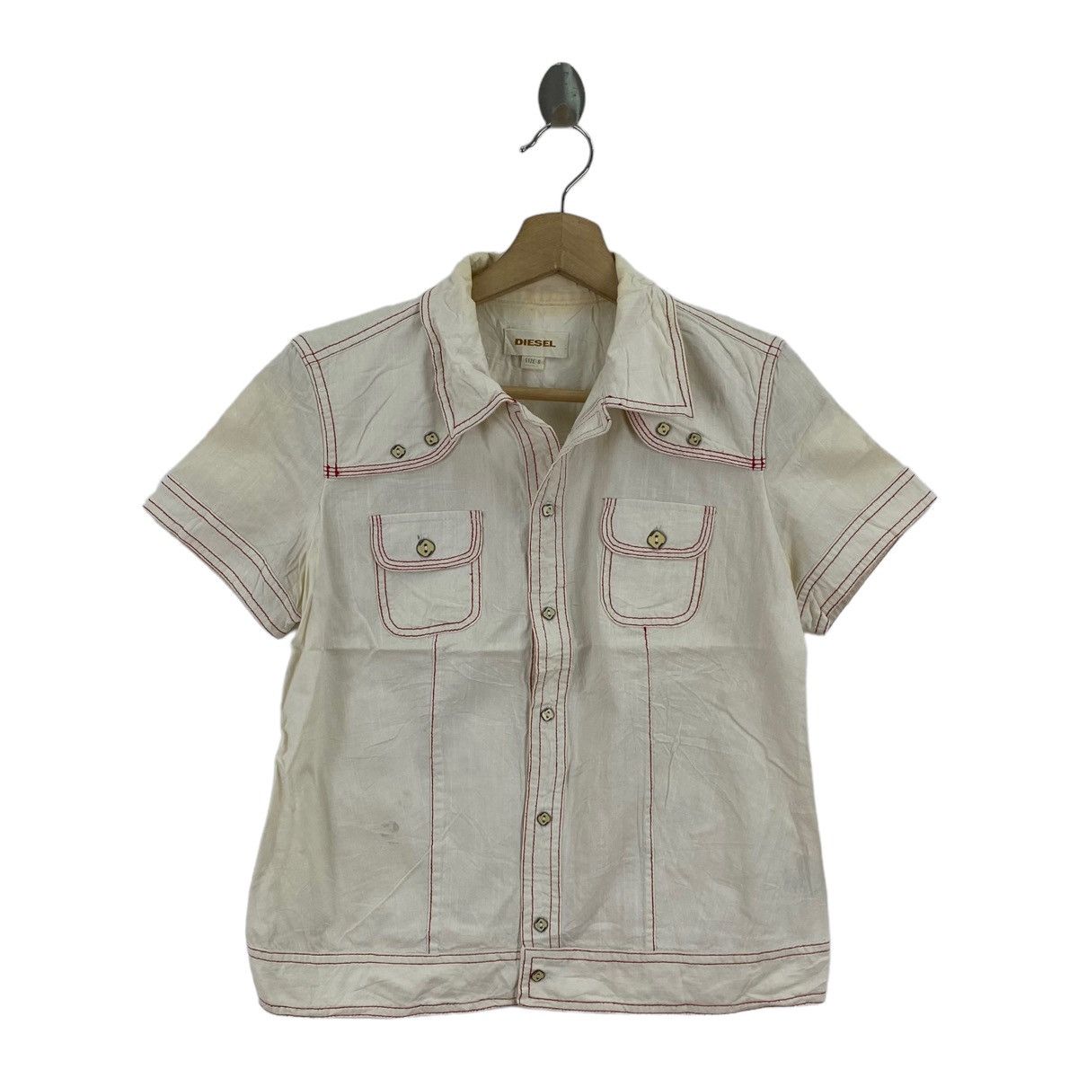 Diesel DIESEL Motorcycle Collar Short Sleeve White Jacket Size US S / EU 44-46 / 1 - 1 Thumbnail