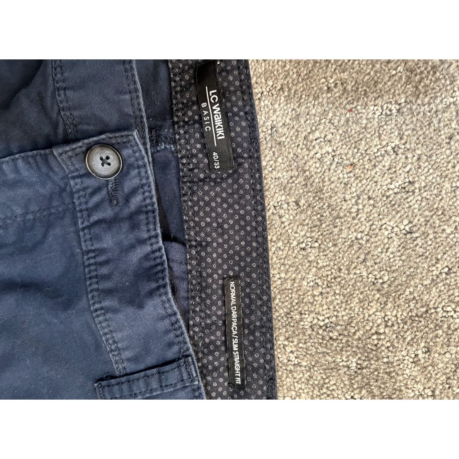 Vintage LC Waikiki Slim Strai ght Fit Low Wrinke Pants Navy Blue 40/32 Women Chino Slimming Regular Pants Blue 40 Womens Size 27" / US 4 / IT 40 - 5 Thumbnail