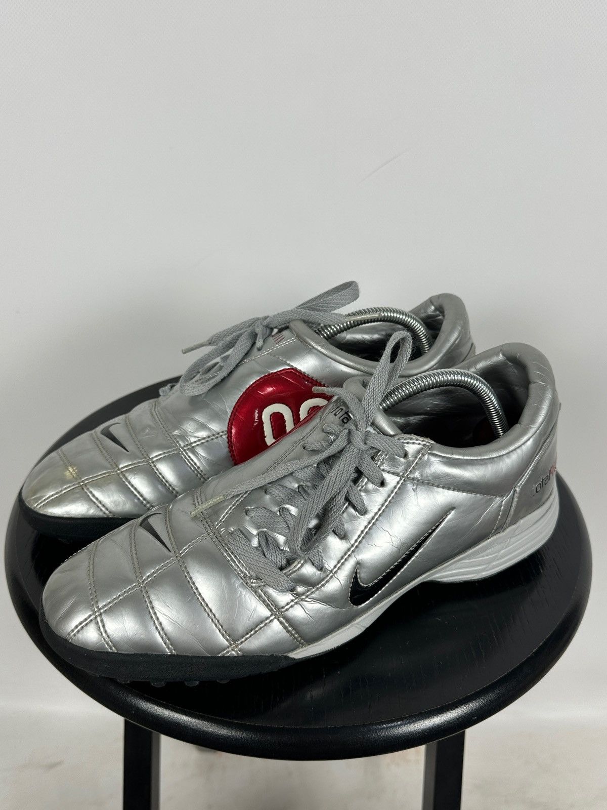 00s Vintage Nike Total 90 Gray Leather Hype Y2K Soccer Shoes
