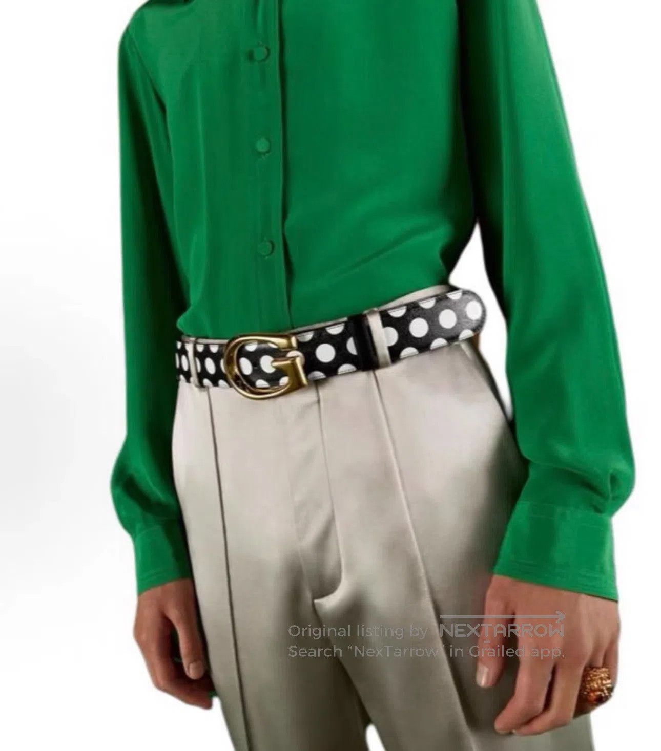 Gucci Guicci size 85 Polka Dot Gold Buckle Belt| Size ONE SIZE - 4 Thumbnail