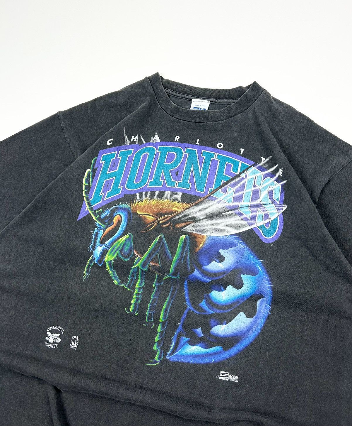 NBA × Salem Sportswear × Vintage rare Vintage Charlotte Hornets Salem Sportswear NBA tee 90s Size US L / EU 52-54 / 3 - 5 Thumbnail