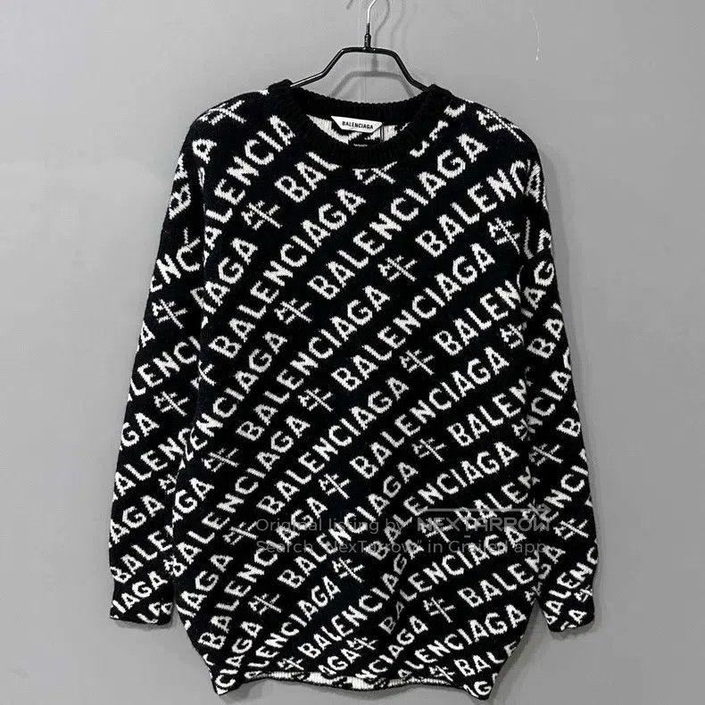 Balenciaga Balenciaga Ox Year Limited Full Printed Logo Knit Sweater Size US XS / EU 42 / 0 - 1 Thumbnail