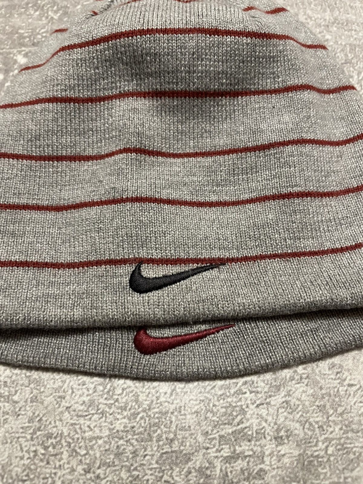 Nike Vintage Nike Reversible Striped Swoosh Logo Hat Y2K Size ONE SIZE - 2 Thumbnail