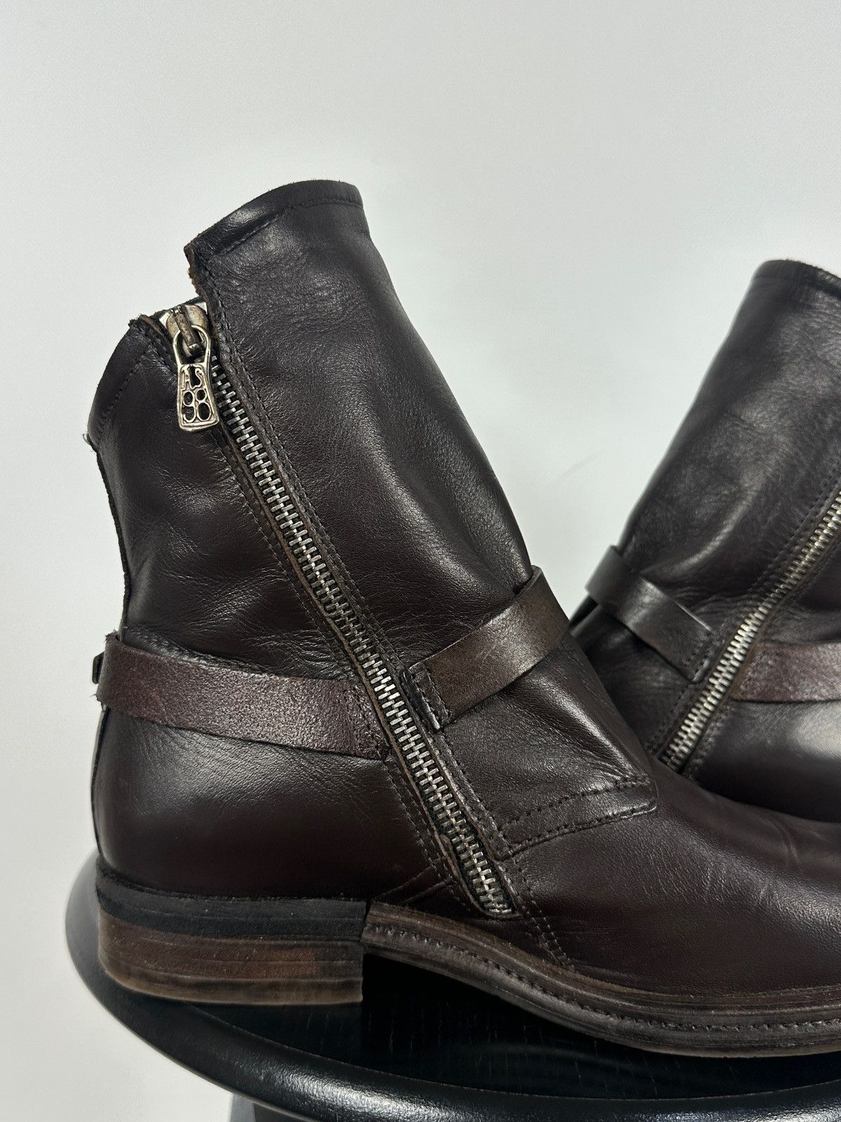 A.S.98 A.S.98. Airstep Brown Leather Biker Buckle Strap Ankle Boots Size US 8 / IT 38 - 18 Thumbnail