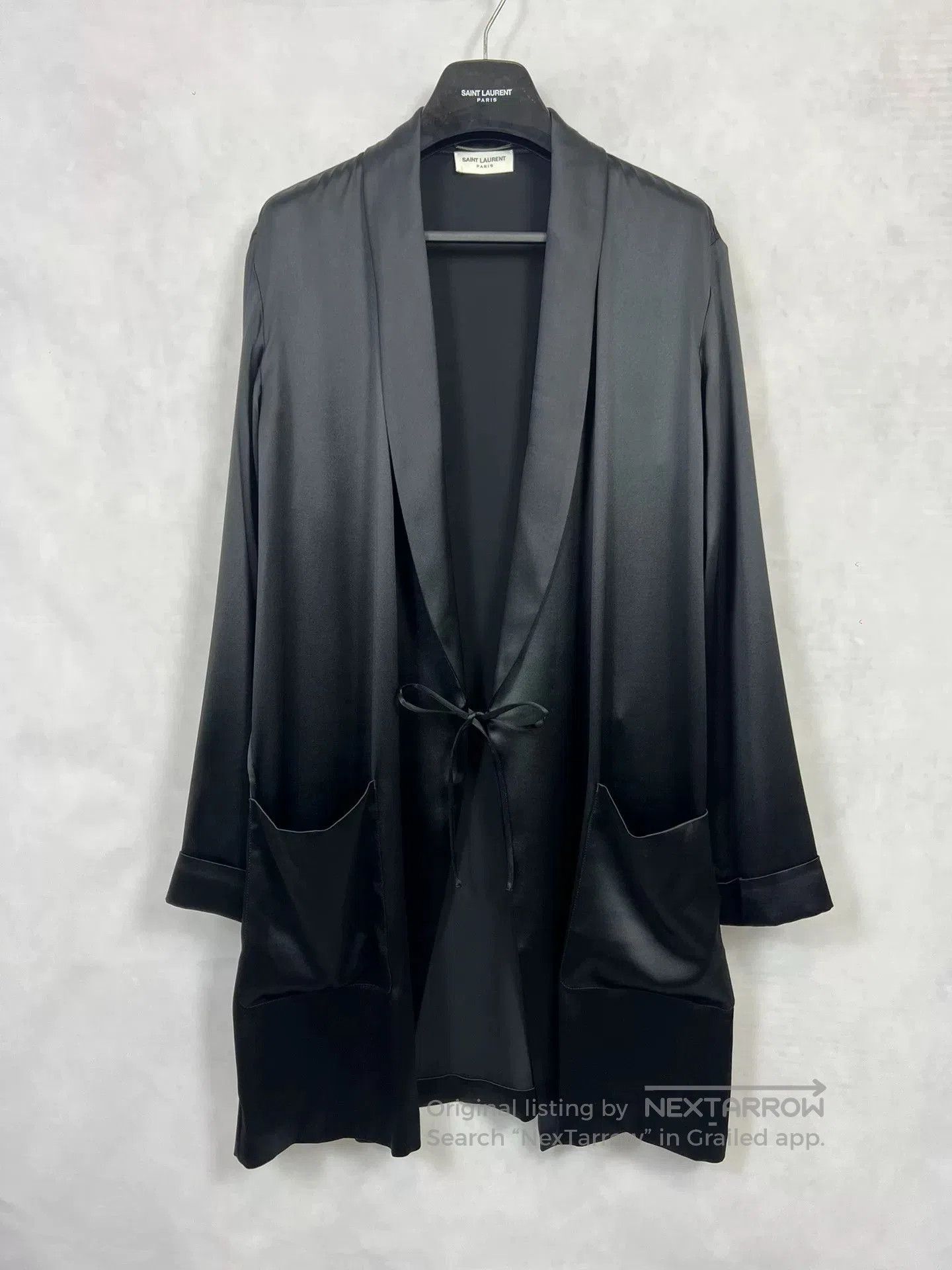 Saint Laurent Paris Saint Laurent Silk Black Drape Cardigan. Size L / US 10 / IT 46 - 1 Thumbnail