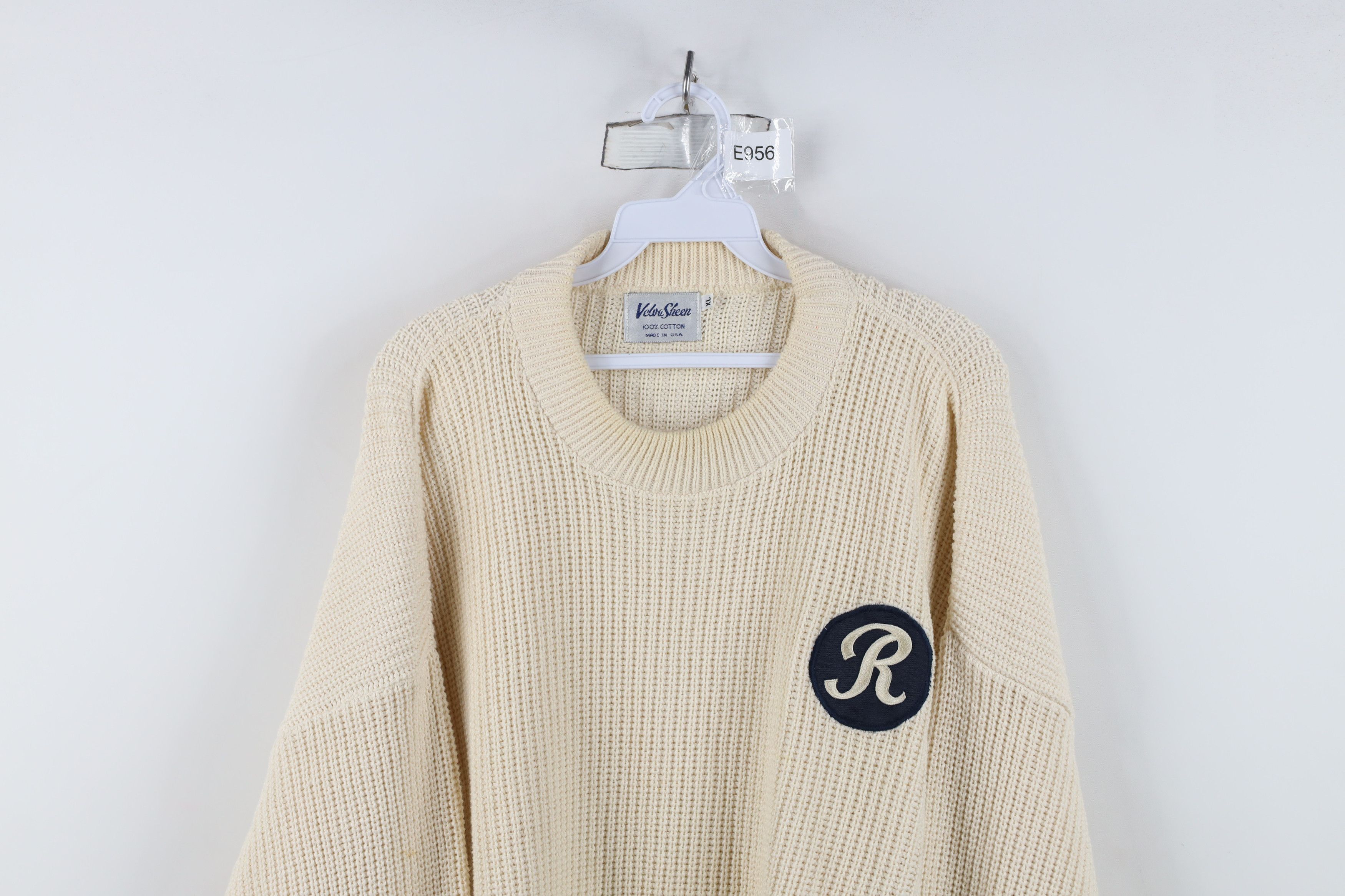 Vintage Vintage 80s 90s Streetwear Ribbed Knit Sweater Cream USA Size US XL / EU 56 / 4 - 2 Thumbnail