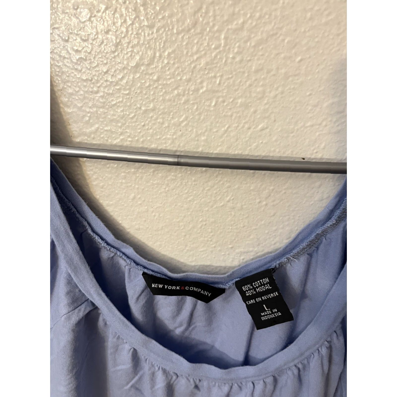 Vintage NY & Company T-Shirt Women Blue Round Neck Short Sleeve Size Large Adult Regular Cotton Blend Size L / US 10 / IT 46 - 2 Thumbnail
