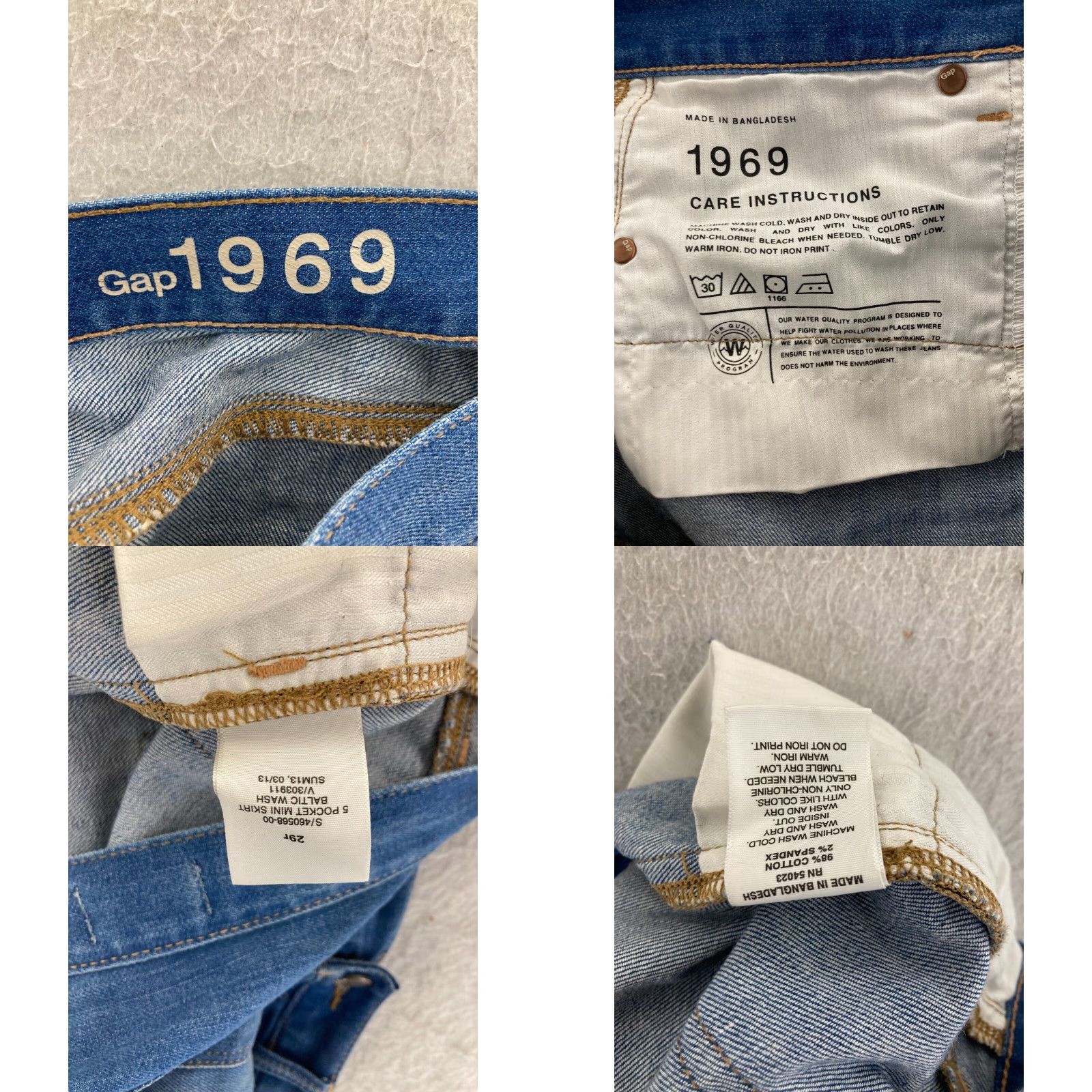 Gap Gap Jean Skirt Casual Mini Womens 29/R Raw Hem Blue Denim American Size 29" - 8 Thumbnail