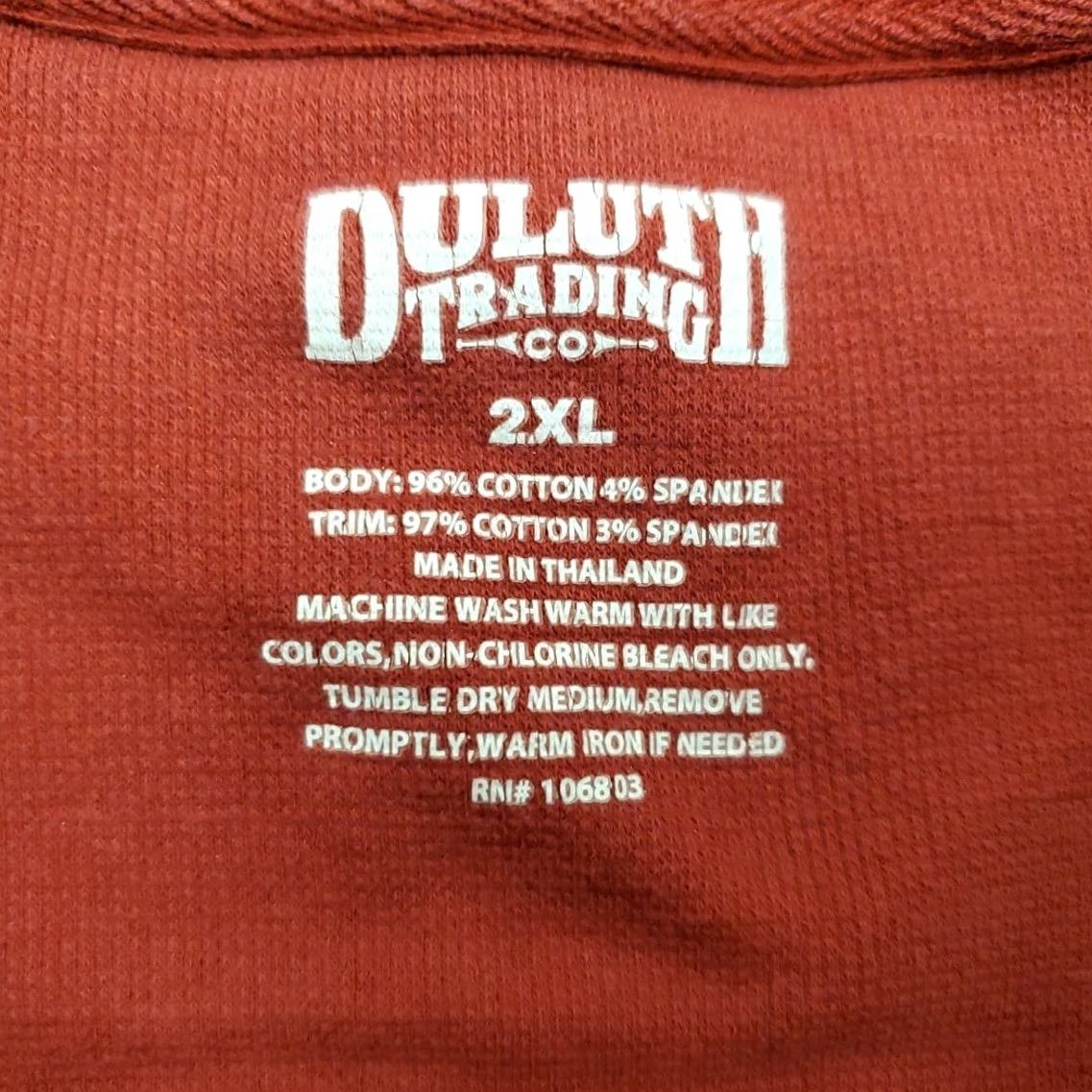 Vintage Duluth Trading Shirt Womens 2XL Red Button Henley Outdoor Cabin Casual Tee Shirt Women Long Sleeve Cotton Blend Knit Pullover TEE, Navy? Size XXL / US 16-18 / IT 52-54 - 3 Thumbnail