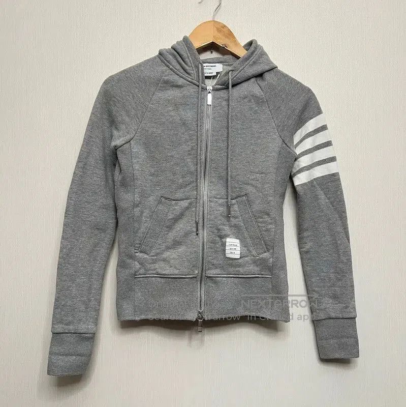 Thom Browne Thom Browne Gray Cotton Zip-Up Hoodie . Size S / US 4 / IT 40 - 1 Thumbnail