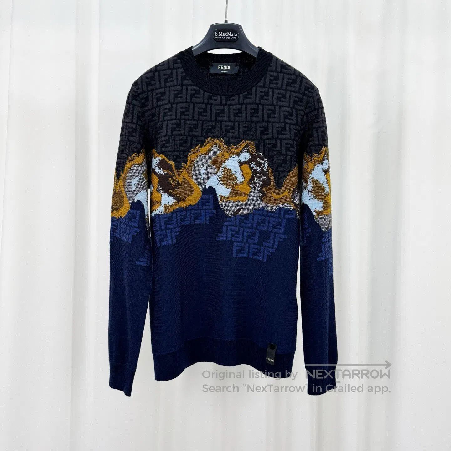 Fendi FENDI Monogram All-Over Print Color-Block Knit Sweater| Size US S / EU 44-46 / 1 - 1 Thumbnail