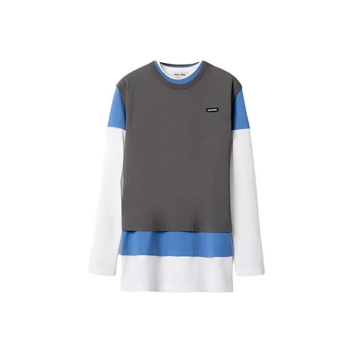 Miu Miu FW24 Color Block Long Sleeve T-Shirt 0079