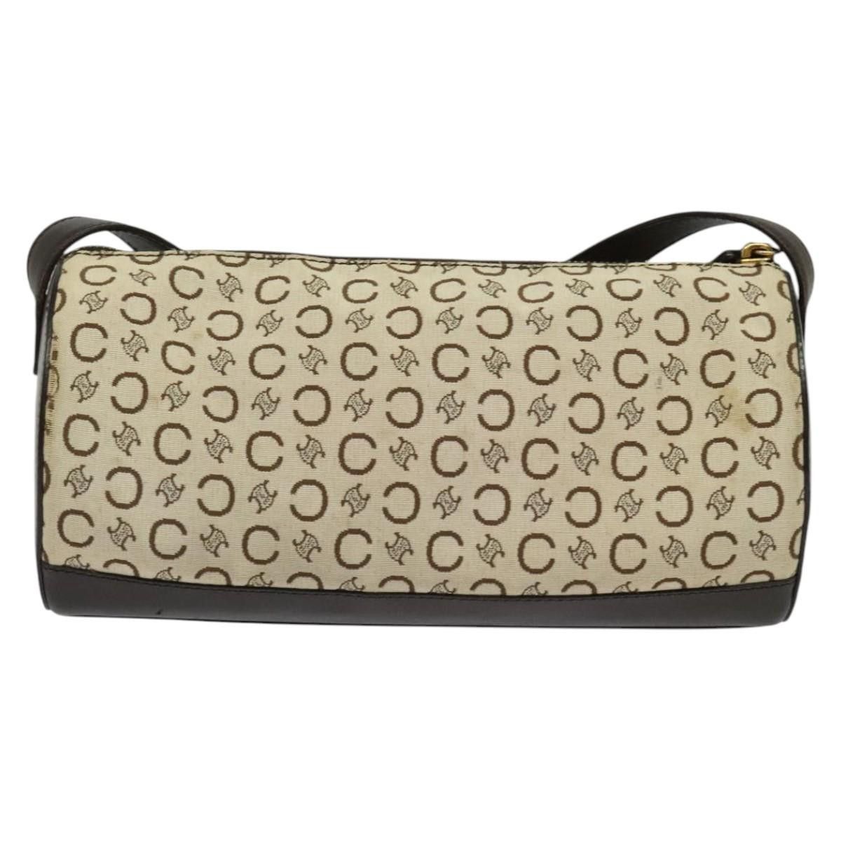 Celine CELINE C Macadam Canvas Shoulder Bag Beige Gold Size ONE SIZE - 3 Thumbnail