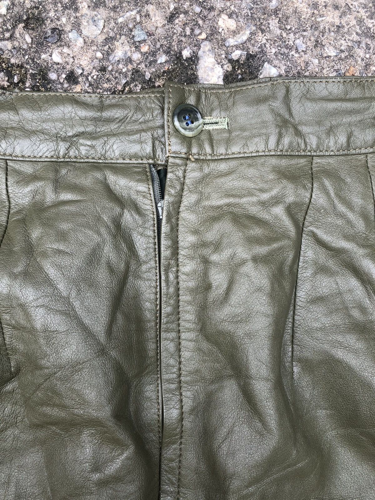 Japanese Brand × Vintage Vintage Maelstrom Leather Army Style Skirt Size 25" / US 0 / IT 36 - 5 Thumbnail