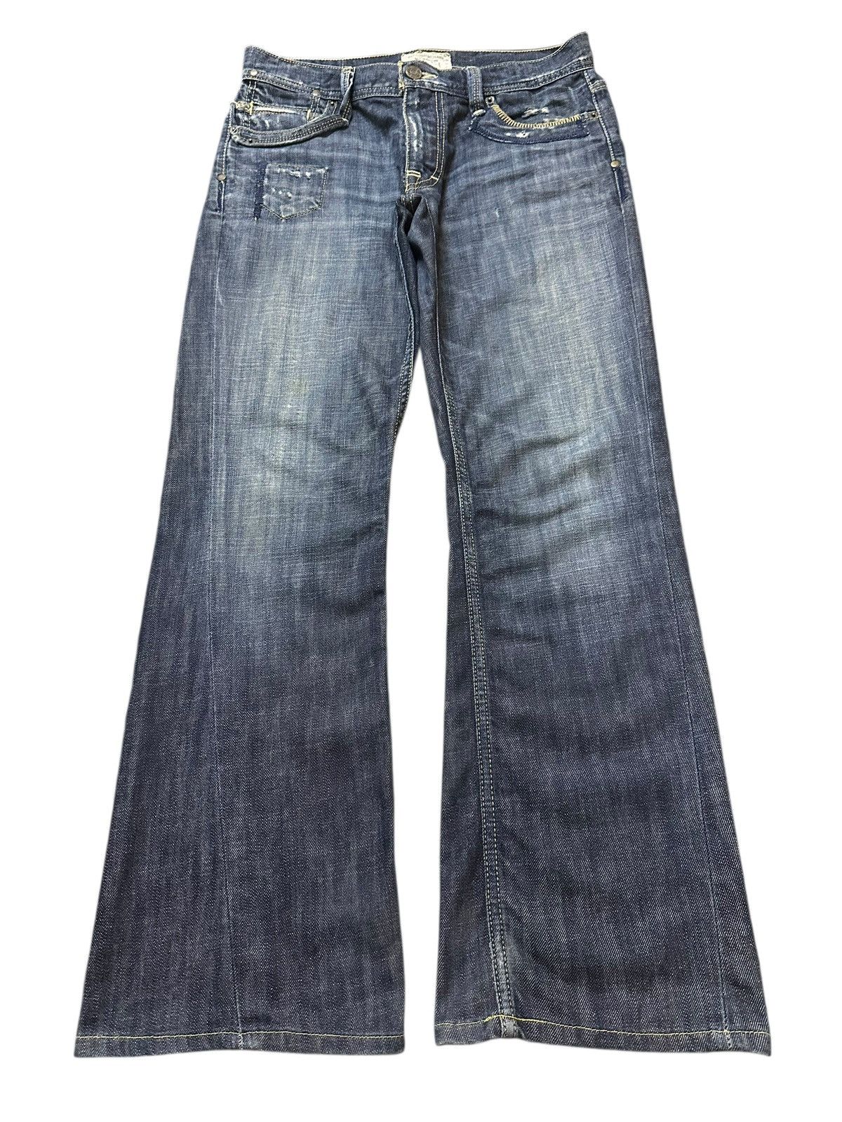 Taverniti Vintage Italy Taverniti Blue Wash Style Wide Leg Jeans Size US 31 - 1 Thumbnail