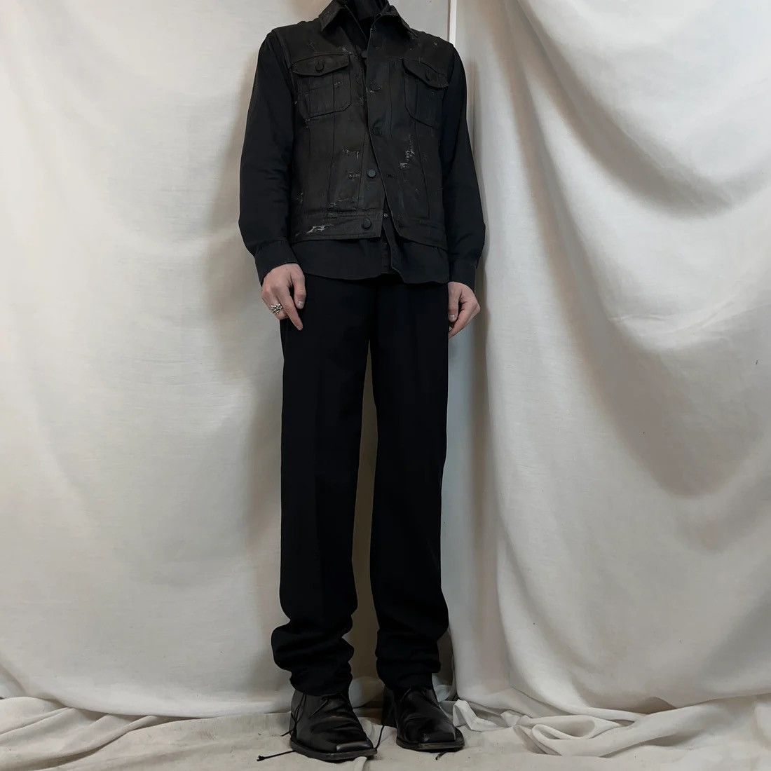Gucci Gucci by Tom Ford Leather Waist Cashmere Trousers - 90s Size US 30 / EU 46 - 2 Thumbnail