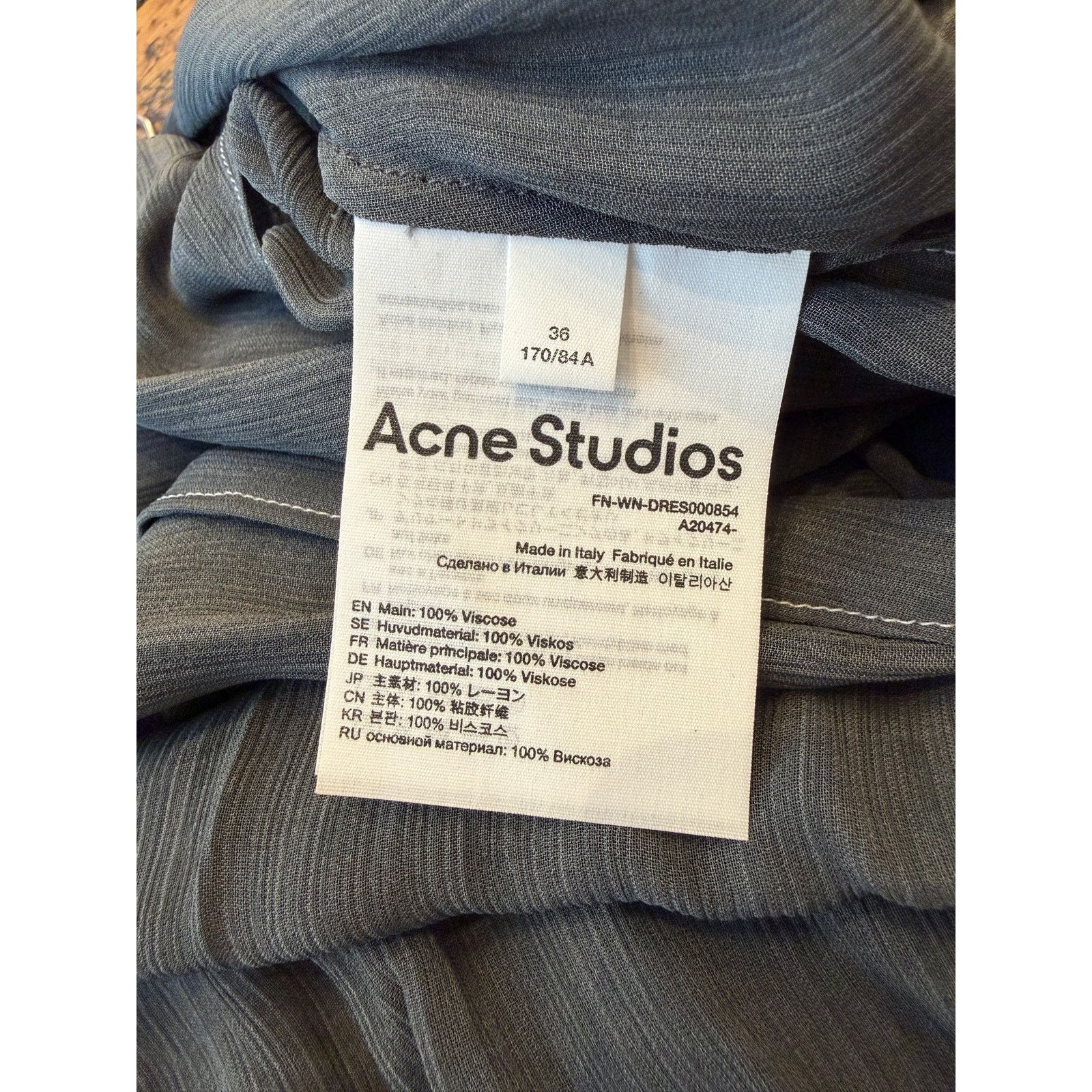 Acne Studios $1080 Acne Studios Gray High Neck Crepe Dress Size XS / US 0-2 / IT 36-38 - 9 Thumbnail