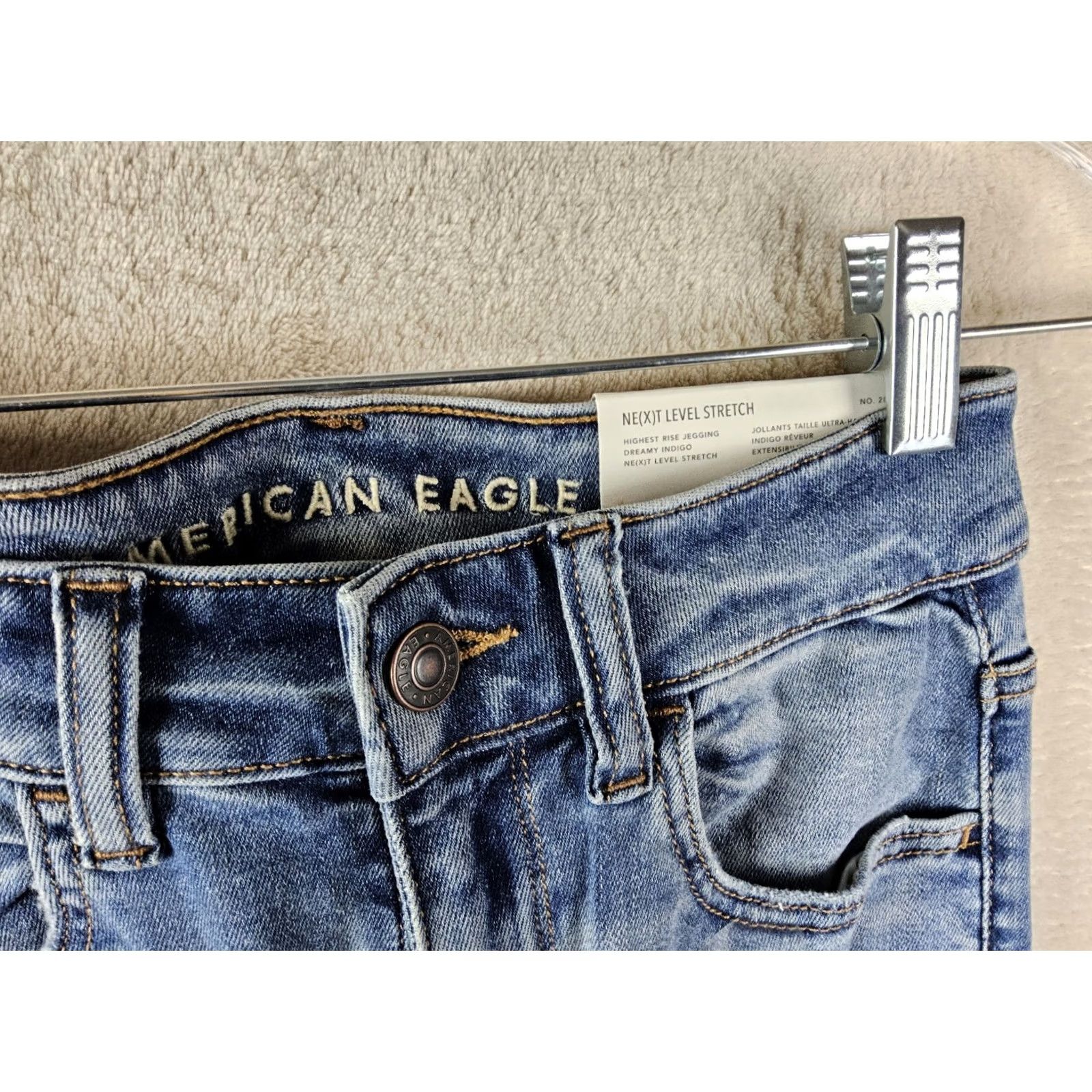 American Eagle Outfitters American Eagle Outfitters Women's Highest Rise Denim Jegging Size 2/26 Long Slim Blue Jeans 31in Inseam Regular Rise High Size 26" / US 2 / IT 38 - 3 Thumbnail
