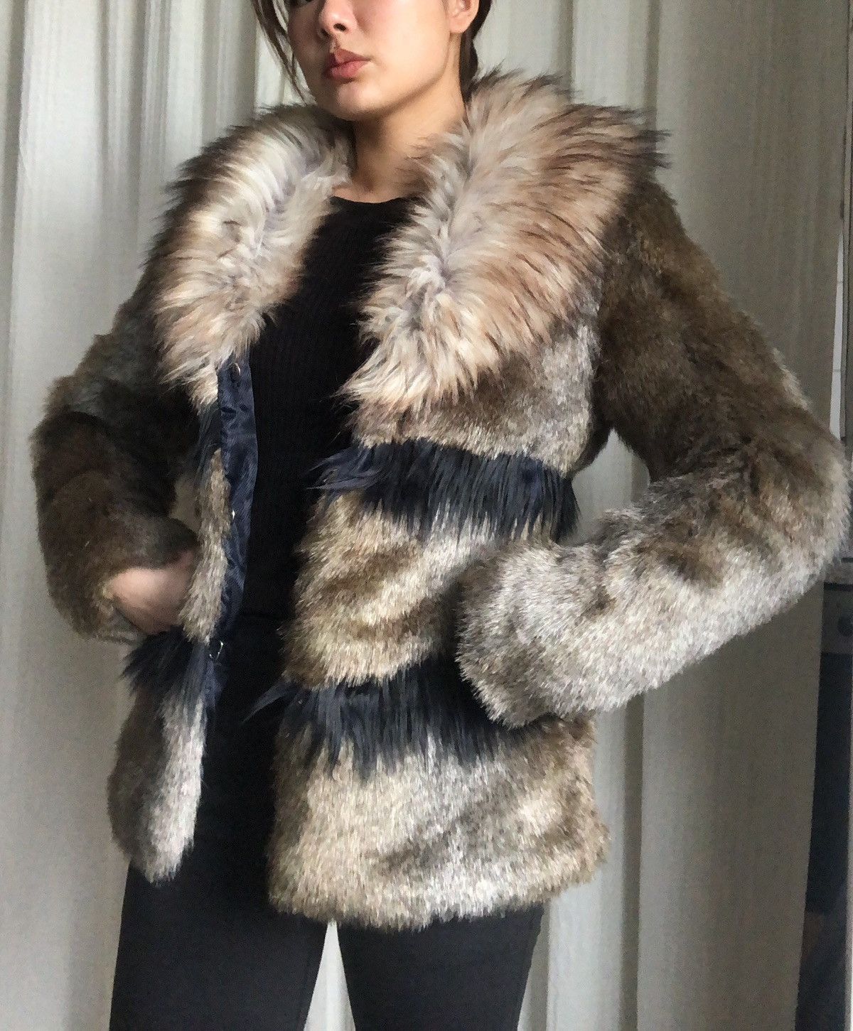 vintage Faux Fur Jacket from S. Oliver Size XS