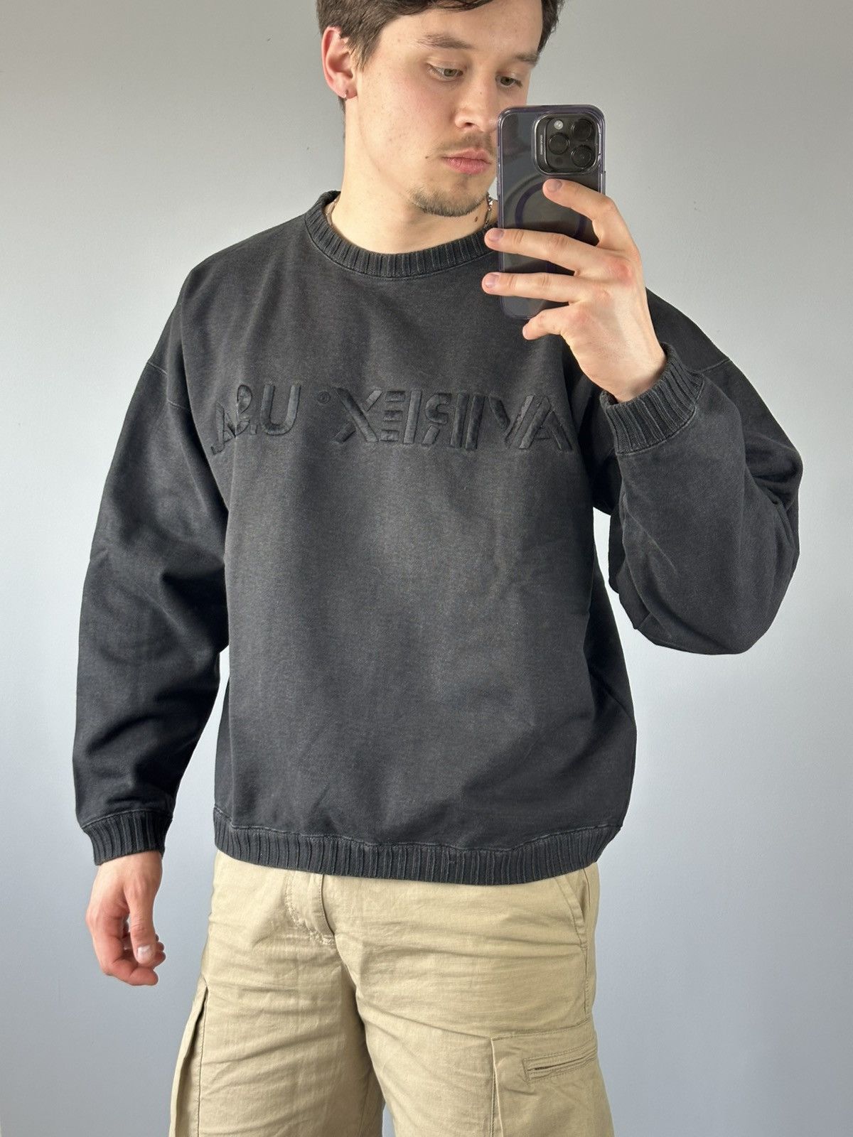 Avirex × Vintage Avirex USA vintage sweatshirt mens box fit heavy cotton Size US L / EU 52-54 / 3 - 1 Thumbnail