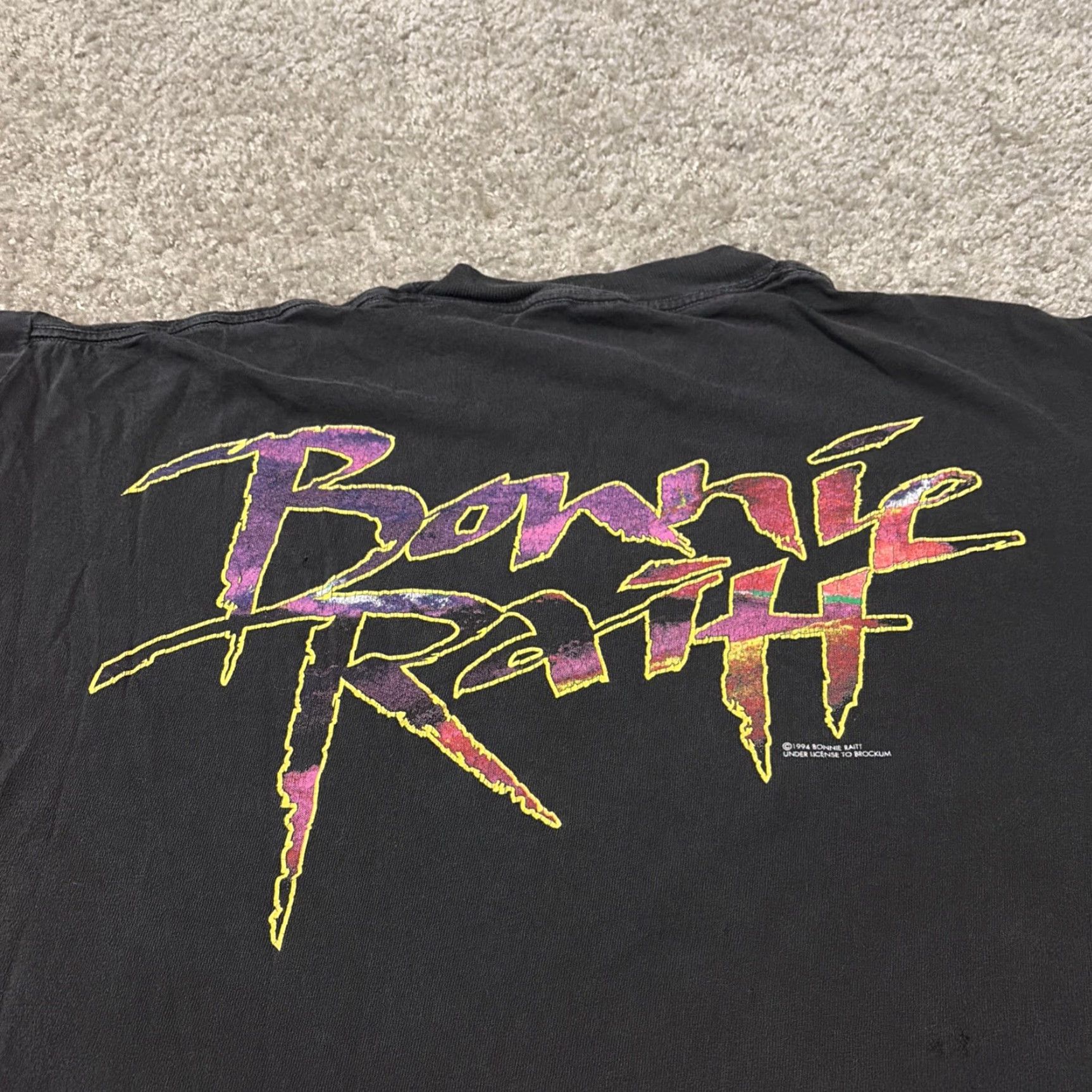 Vintage VINTAGE Bonnie Raitt Blues Country Tour Concert T-Shirt Brockum Large XL Black Men Regular Size L Size US L / EU 52-54 / 3 - 4 Thumbnail