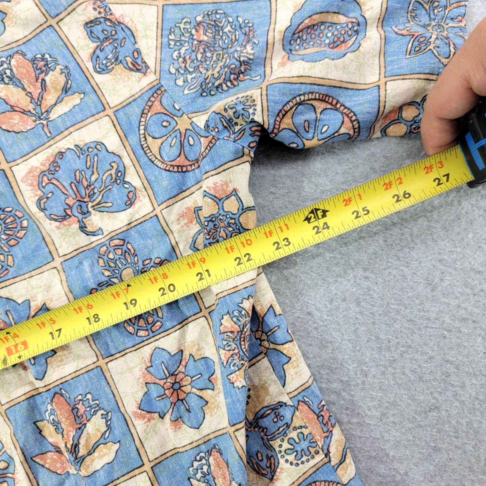 Tori Richard Tori Richard Shirt Mens XL Blue Floral Hawaiian Aloha Short Sleeve Button Cotton Size US XL / EU 56 / 4 - 7 Thumbnail