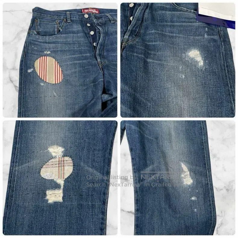 Junya Watanabe Junya Watanabe size L Distressed Patch Denim Long Pants Size US 27 - 7 Thumbnail