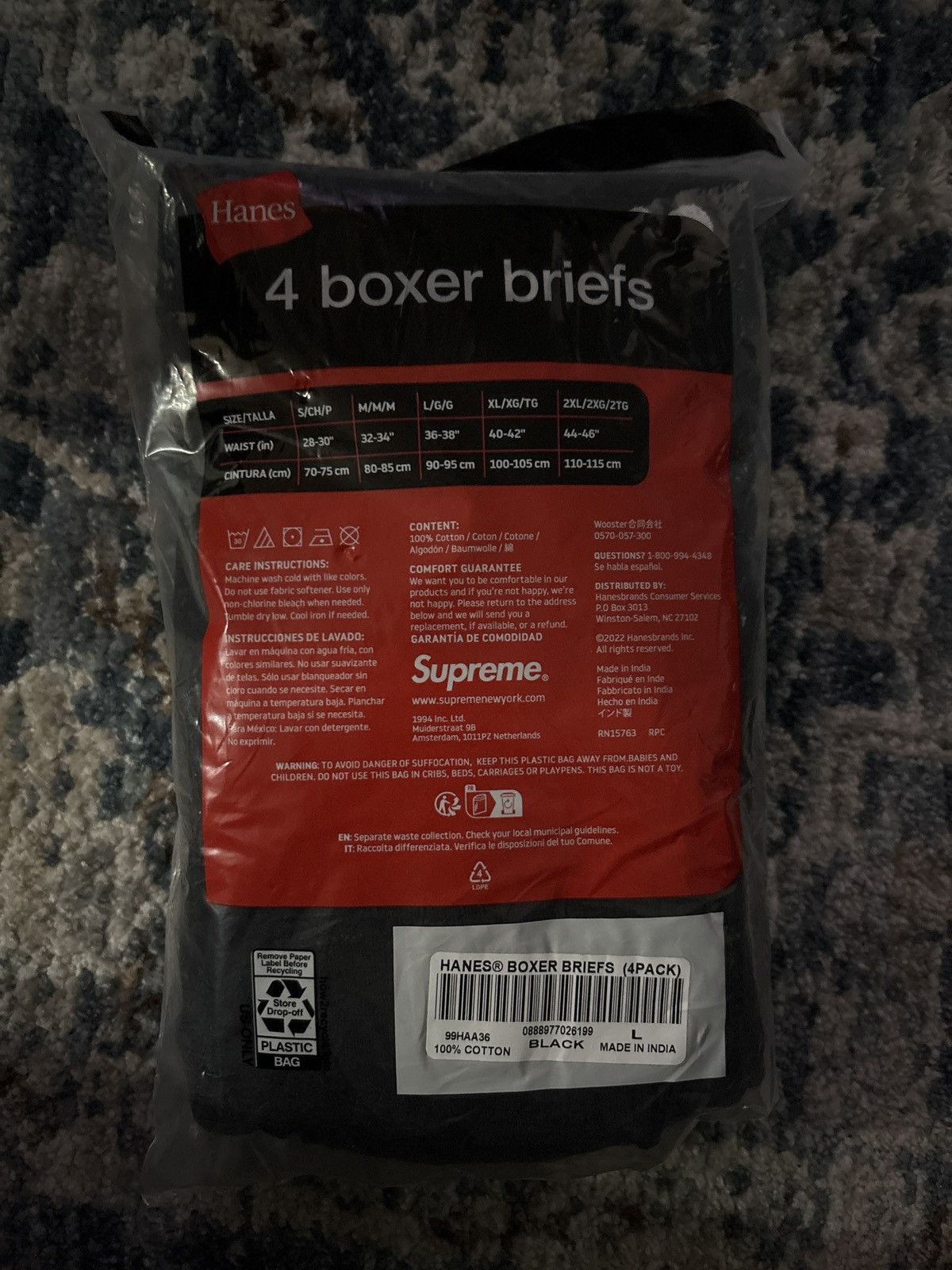 Supreme BRAND NEW SUPREME BOXERS 4 PACK BLACk SIZE LARGE Size 38 - 1 Thumbnail
