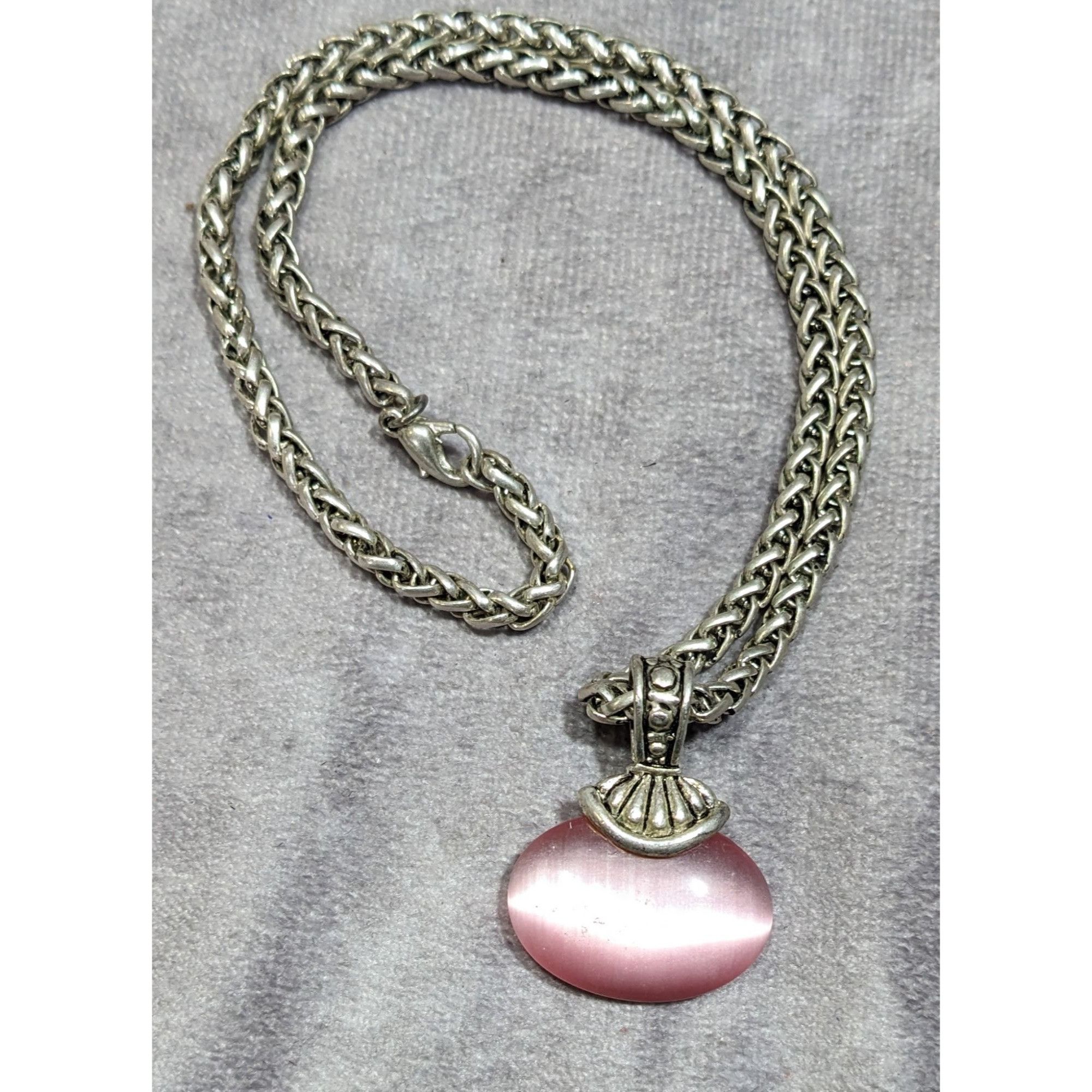 Other Whimsical Fantasy Pink Cat Eye Glass Pendant Necklace Size ONE SIZE - 6 Thumbnail