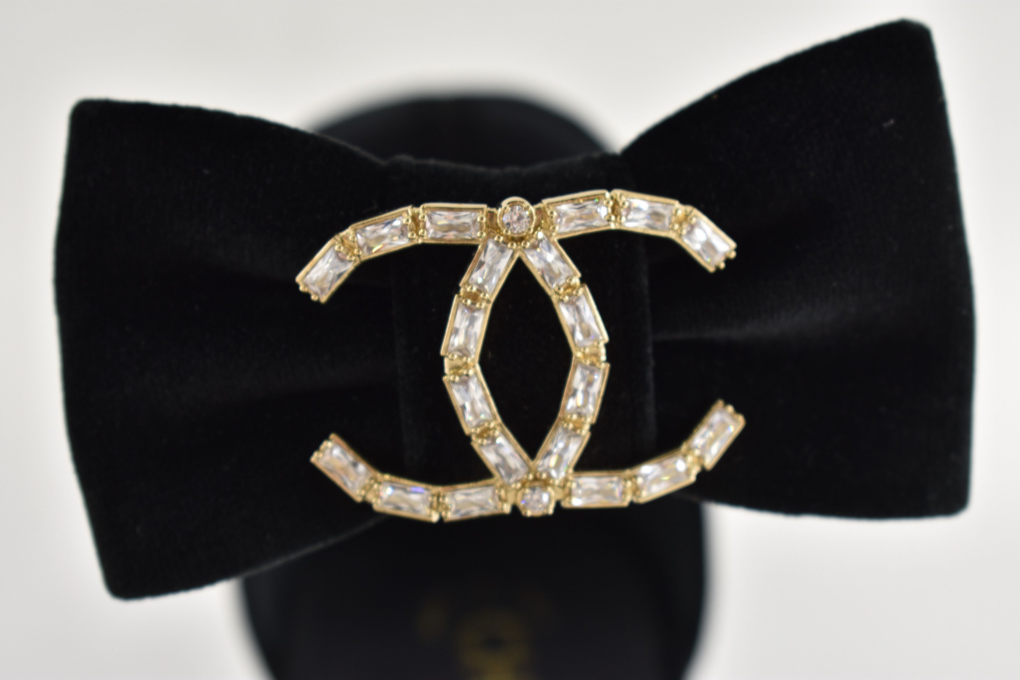 Chanel Chanel 24K Velvet Bow Crystal CC Ankle Strap Heel Pump 42 Size US 12 / IT 42 - 10 Thumbnail