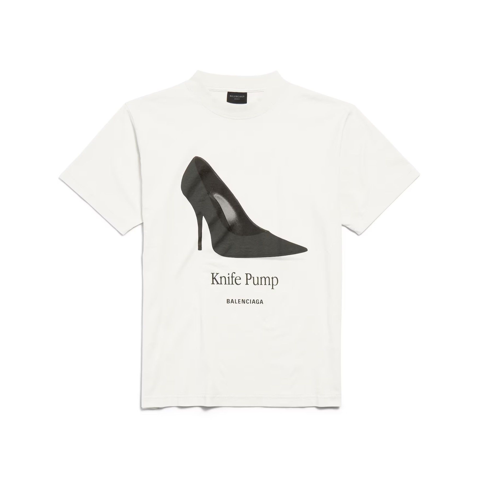 Balenciaga o1tr1nto0526 Knife Pump T-Shirt Small Fit in Dirty White Size L / US 10 / IT 46 - 1 Thumbnail