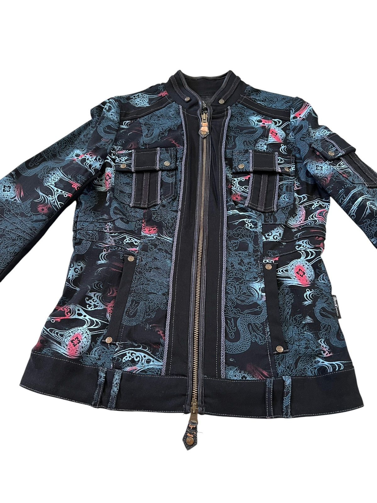 If Six Was Nine × Japanese Brand × Le Grande Bleu (L.G.B.) Ozz Croce 🇯🇵 Dragon Motif Goth Zipper Jacket Size S / US 4 / IT 40 - 7 Thumbnail