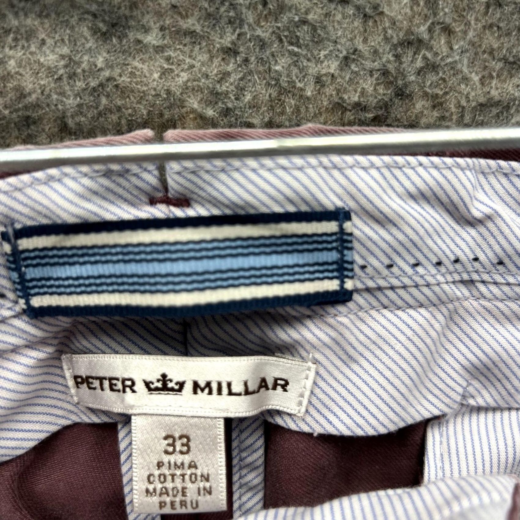 Peter Millar Peter Millar Pants Men 33 Chino Flat Front Red Wine Regular Straight Size US 33 - 6 Thumbnail