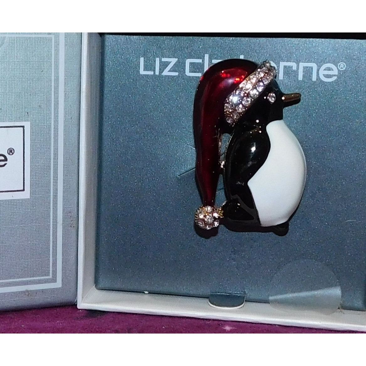 Liz Claiborne Vintage Liz Claiborne Rhinestone Penguin Holiday Brooch Size ONE SIZE - 2 Thumbnail