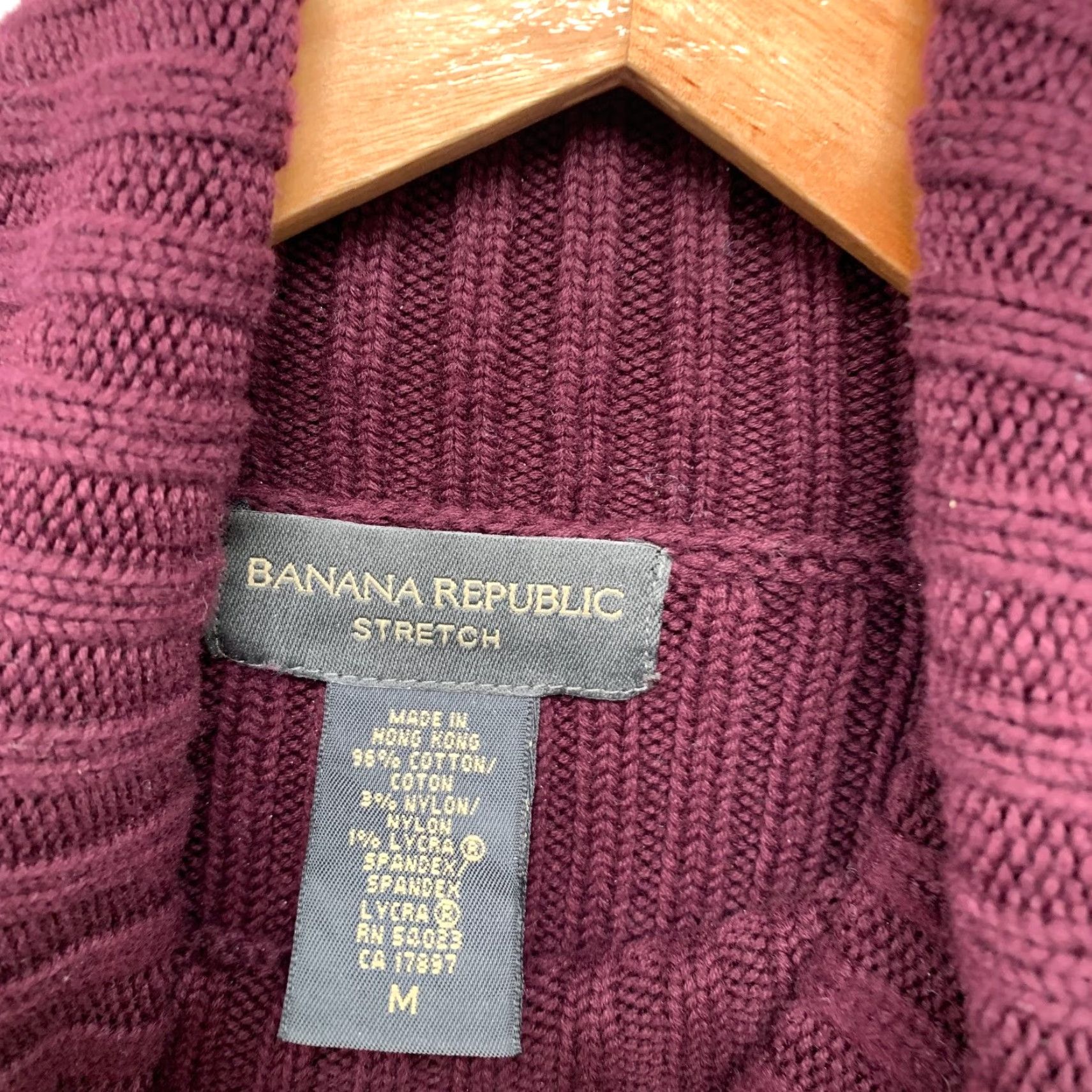 Banana Republic VINTAGE Banana Republic Sweater Shirt M Mens Turtleneck Maroon Knit Stretch Fall Winter Spring Long Sleeve Pullover Fisherman Classic Knit Size US M / EU 48-50 / 2 - 4 Thumbnail