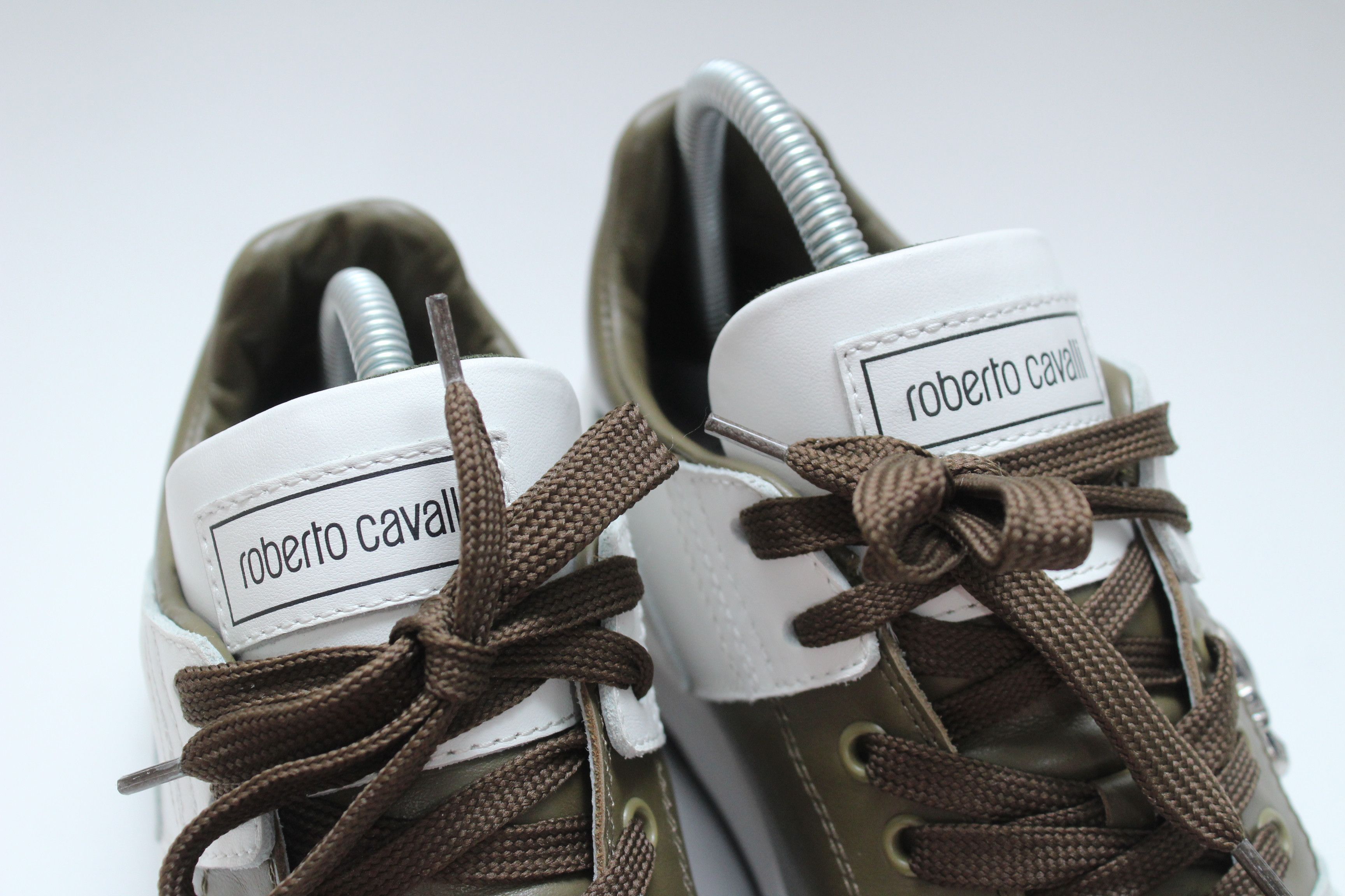 Roberto Cavalli Roberto Cavalli RC Monogram Leather Sneakers White Brown 41 Size US 8 / EU 41 - 7 Thumbnail