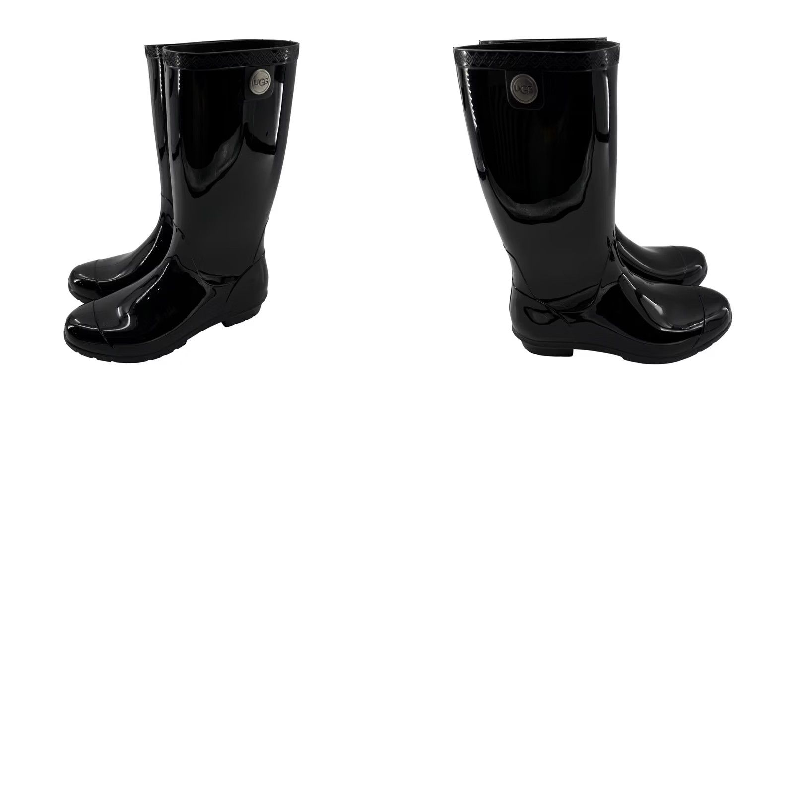 Ugg UGG Shaye Rain Boot Black Glossy Waterproof Knee High Insole Sheepskin 9 Womens Size US 9 / IT 39 - 9 Thumbnail