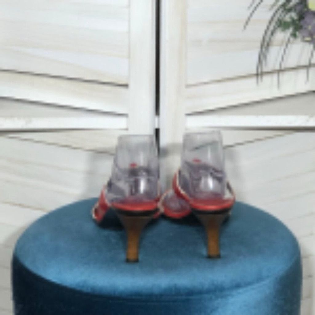 Cole Haan Cole Haan Kitten Heel Sandal Genuine Leather Open Toe Red 10 Size US 10 / IT 40 - 5 Thumbnail