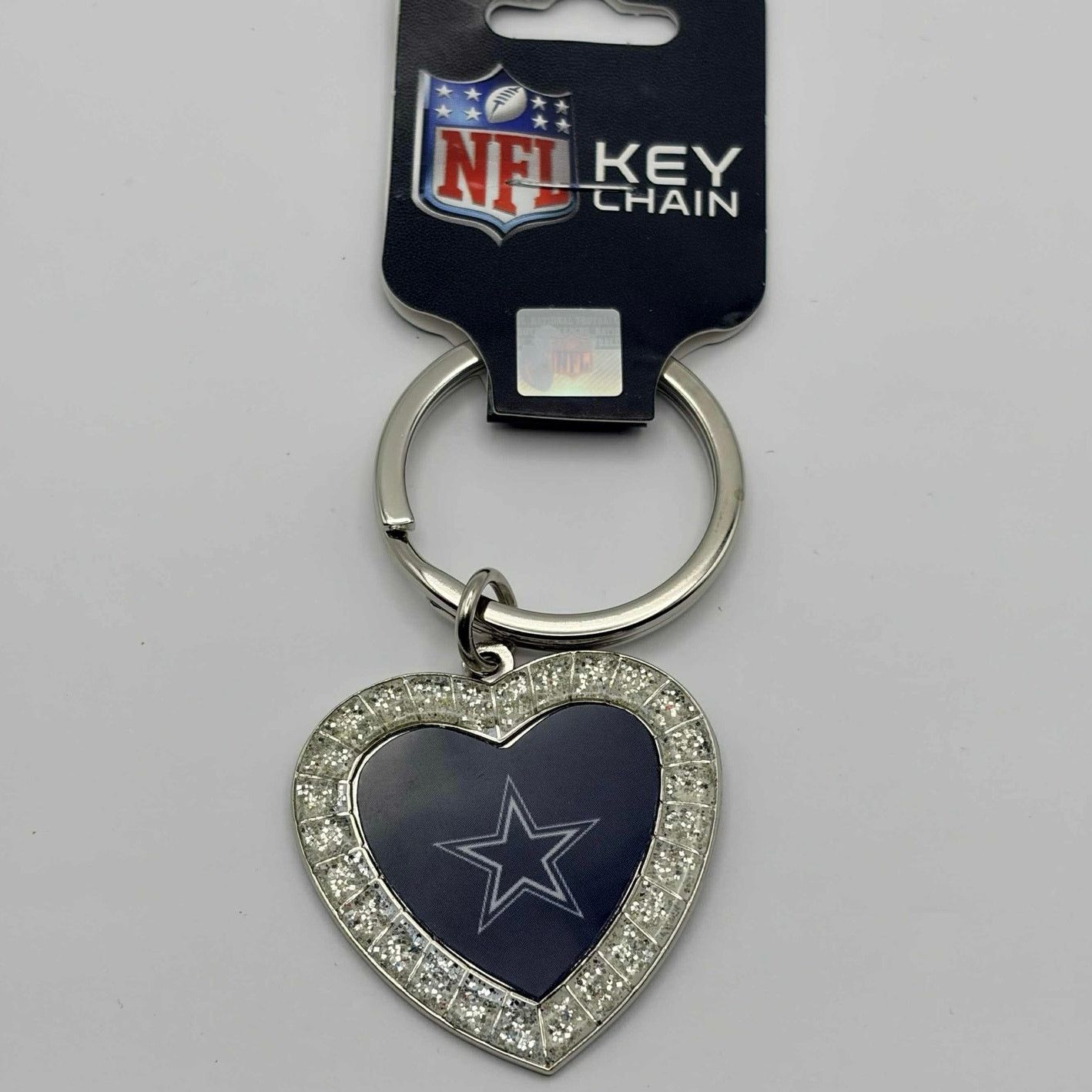 NFL Blue Dallas Cowboy Heart Keychain Size ONE SIZE - 1 Thumbnail