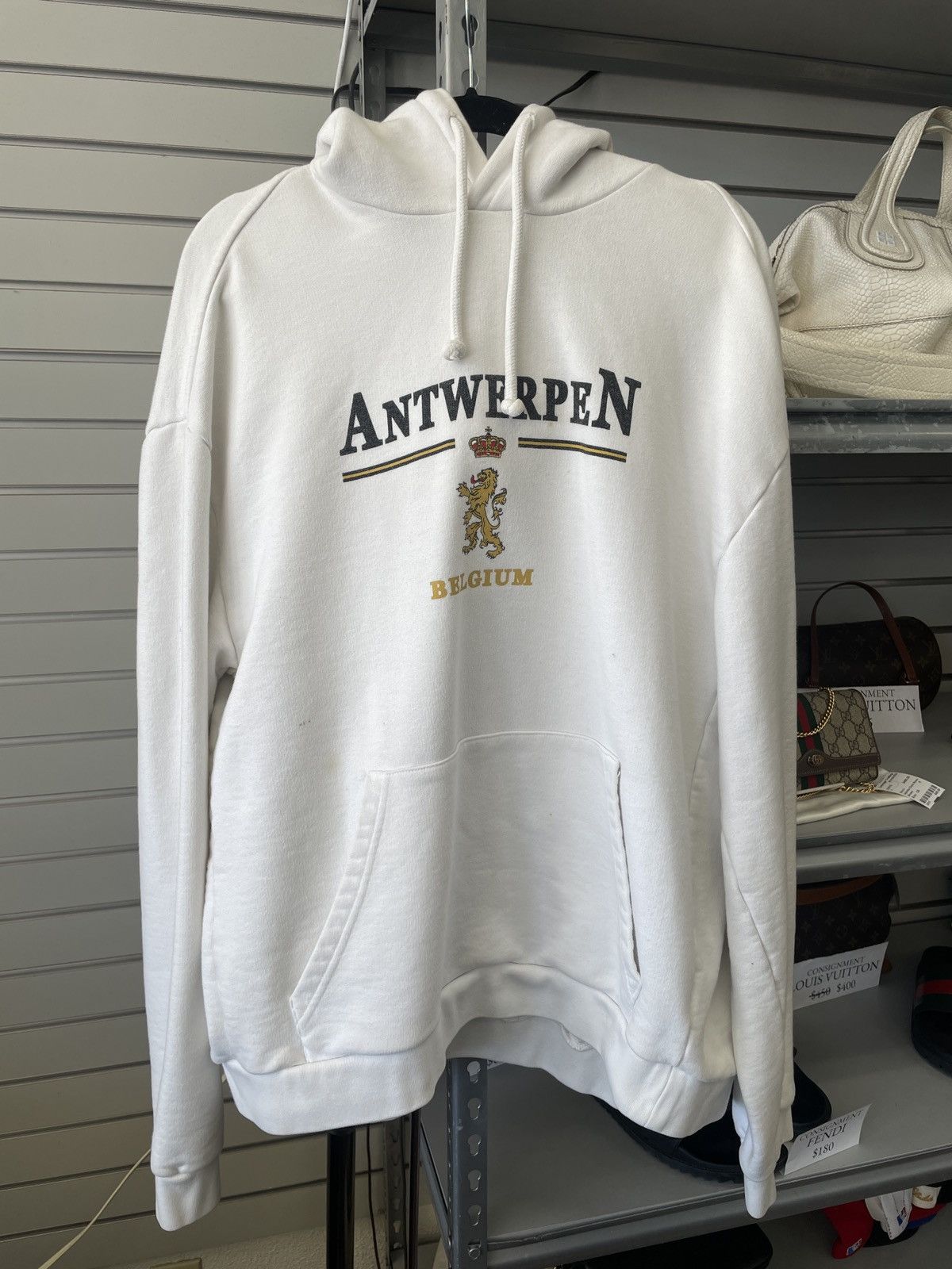 Vetements Vetements Antwerpen hoodie white medium | Grailed