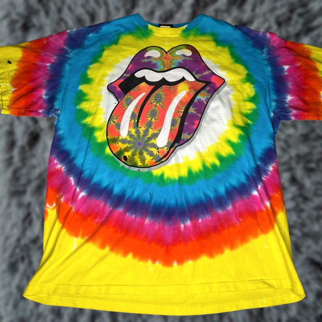 Liquid Blue Vintage 2002 Liquid Blue The Rolling Stones Tie-Dye Band Shirt XL 90s Y2K Size US XL / EU 56 / 4 - 1 Thumbnail