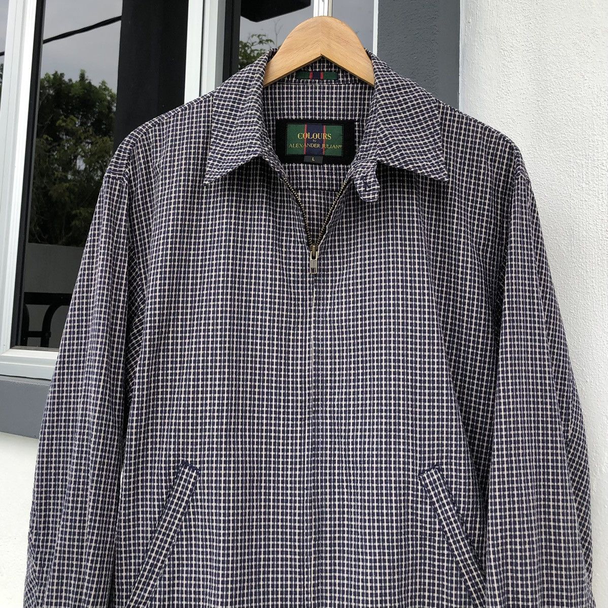 Alexander Julian Colours by Alexander Julian Checkered Cotton Bomber Jacket Size US L / EU 52-54 / 3 - 4 Thumbnail