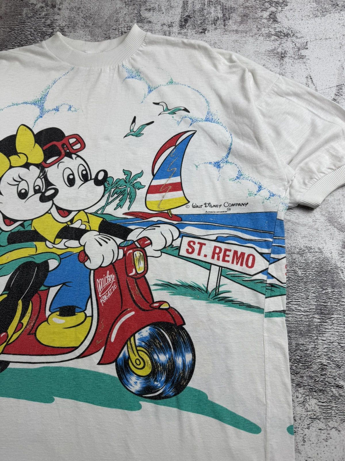 Disney 1980 Americanwear 80S 90S Mickey Mouse Cartoon T Shirt Tee Size US XXL / EU 58 / 5 - 11 Thumbnail