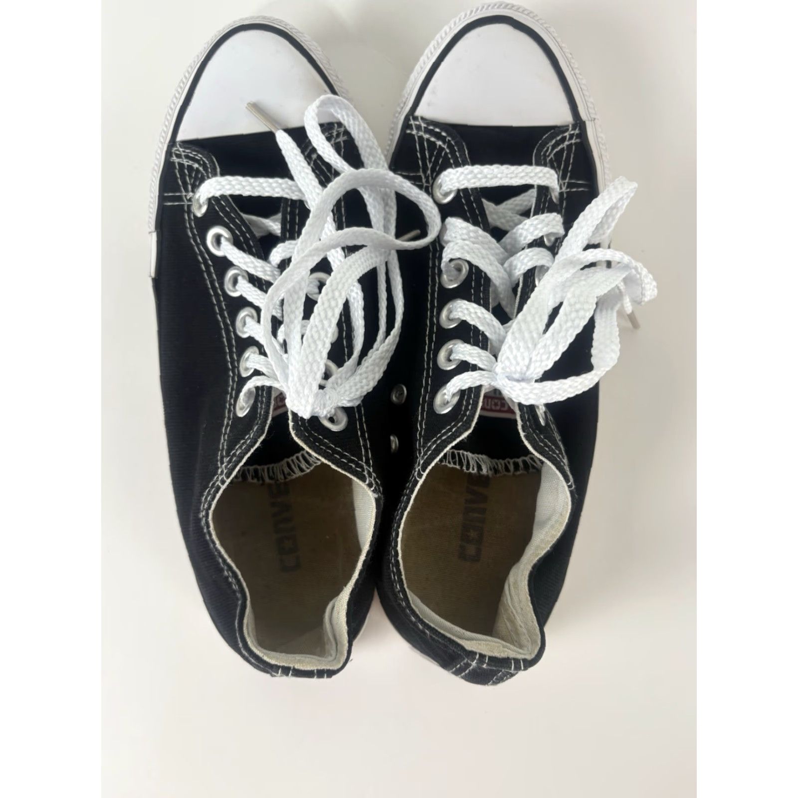Converse Converse All Star Sneakers Womens Size 7.5 Black/White Lace Up Low Top Canvas Size US 8 / IT 38 - 4 Thumbnail