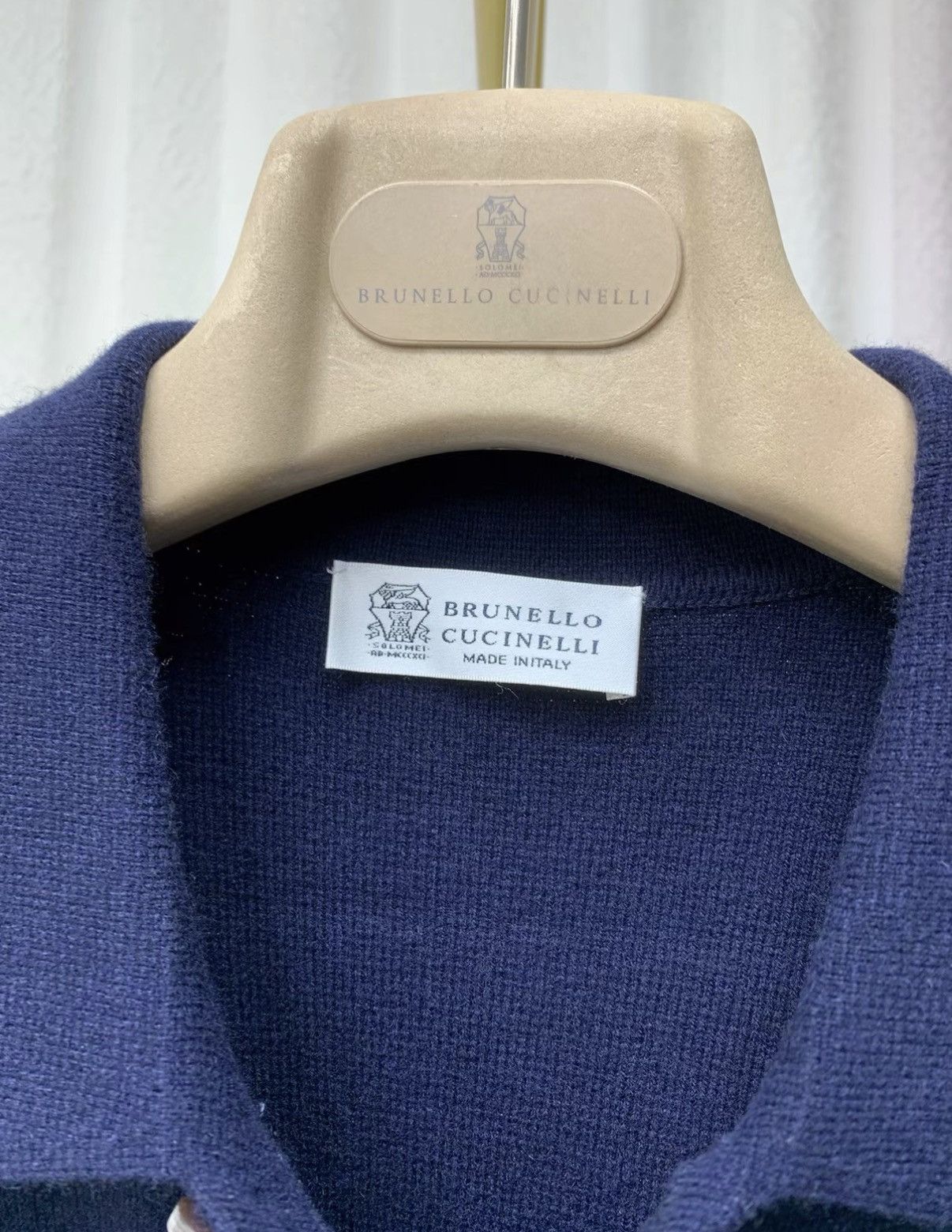 Brunello Cucinelli BRUNELLO CUCINELLI Dark Blue Thickened Wool Jacket Size US M / EU 48-50 / 2 - 4 Thumbnail