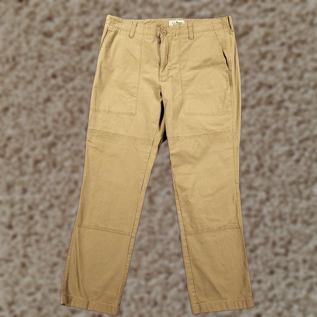Vintage LL Bean Mens Pants 36x30 Double Knee Brown Lightweight Stretch Chino Casual Travel Workwear Vintage No Size US 36 / EU 52 - 1 Thumbnail